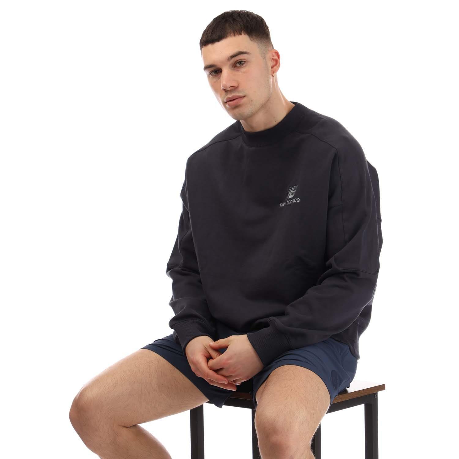 Navy - New Balance - Archive French Terry Crewneck Sweatshirt - 4