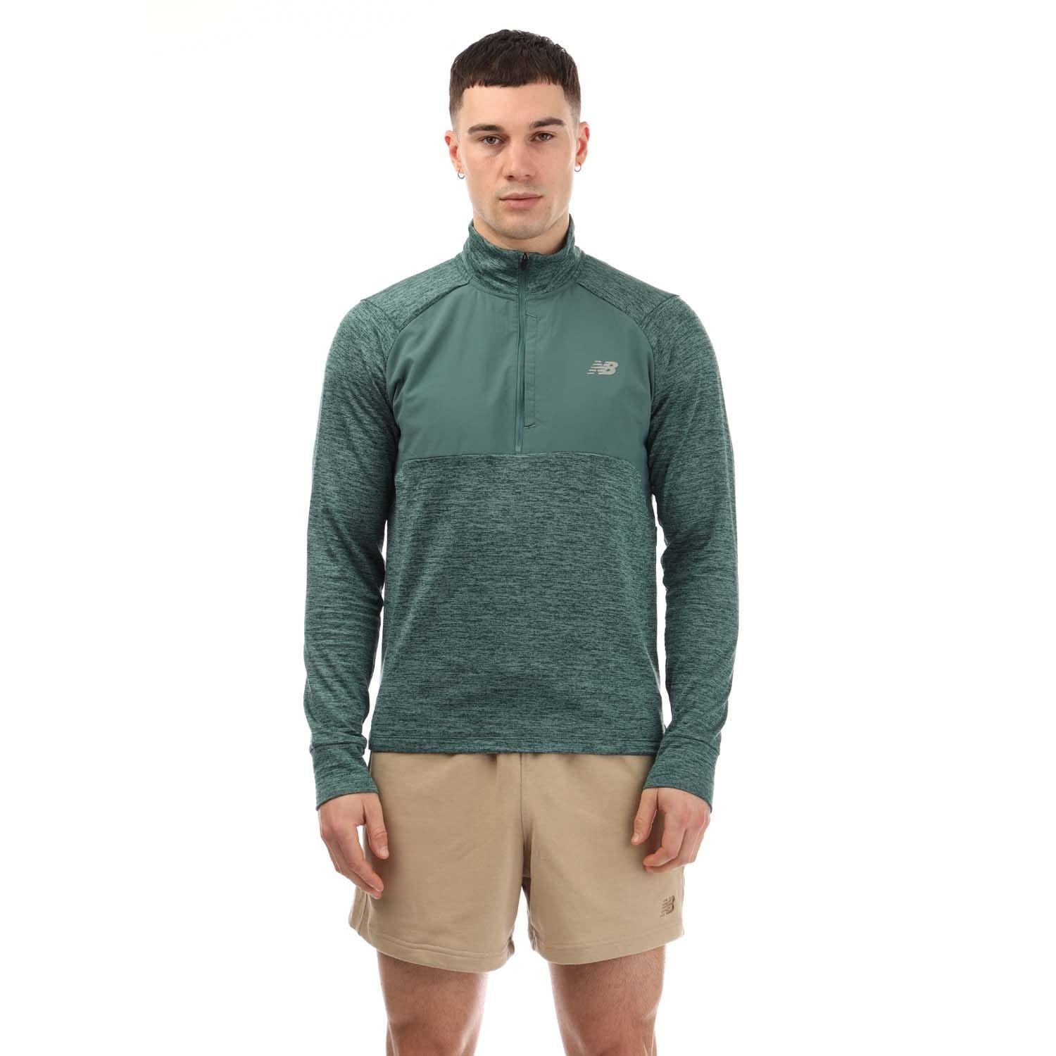 Green - New Balance - Athletics Heat Grid half Zip Top - 1