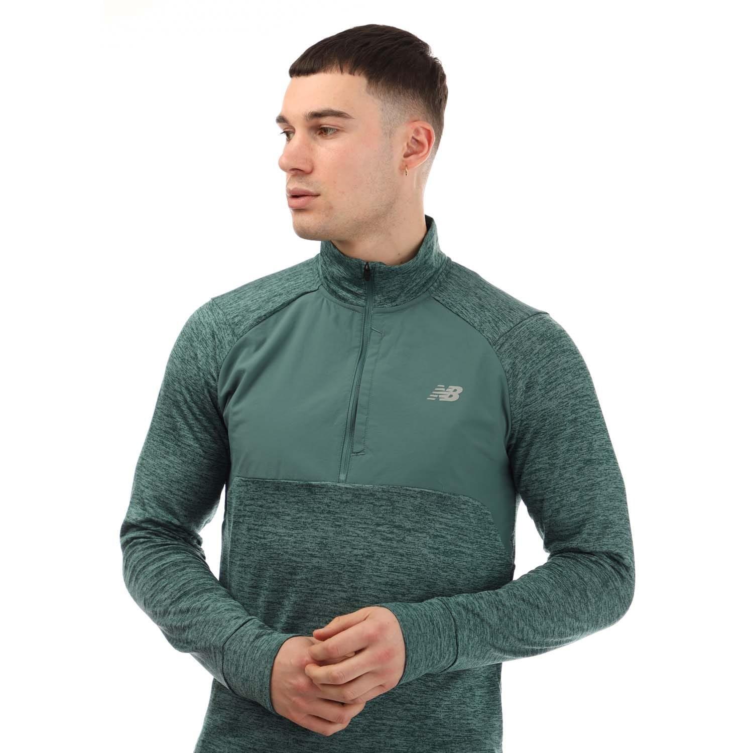 Green - New Balance - Athletics Heat Grid half Zip Top - 2