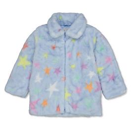 Stella McCartney Star Print Fluffy Collared Jacket Juniors