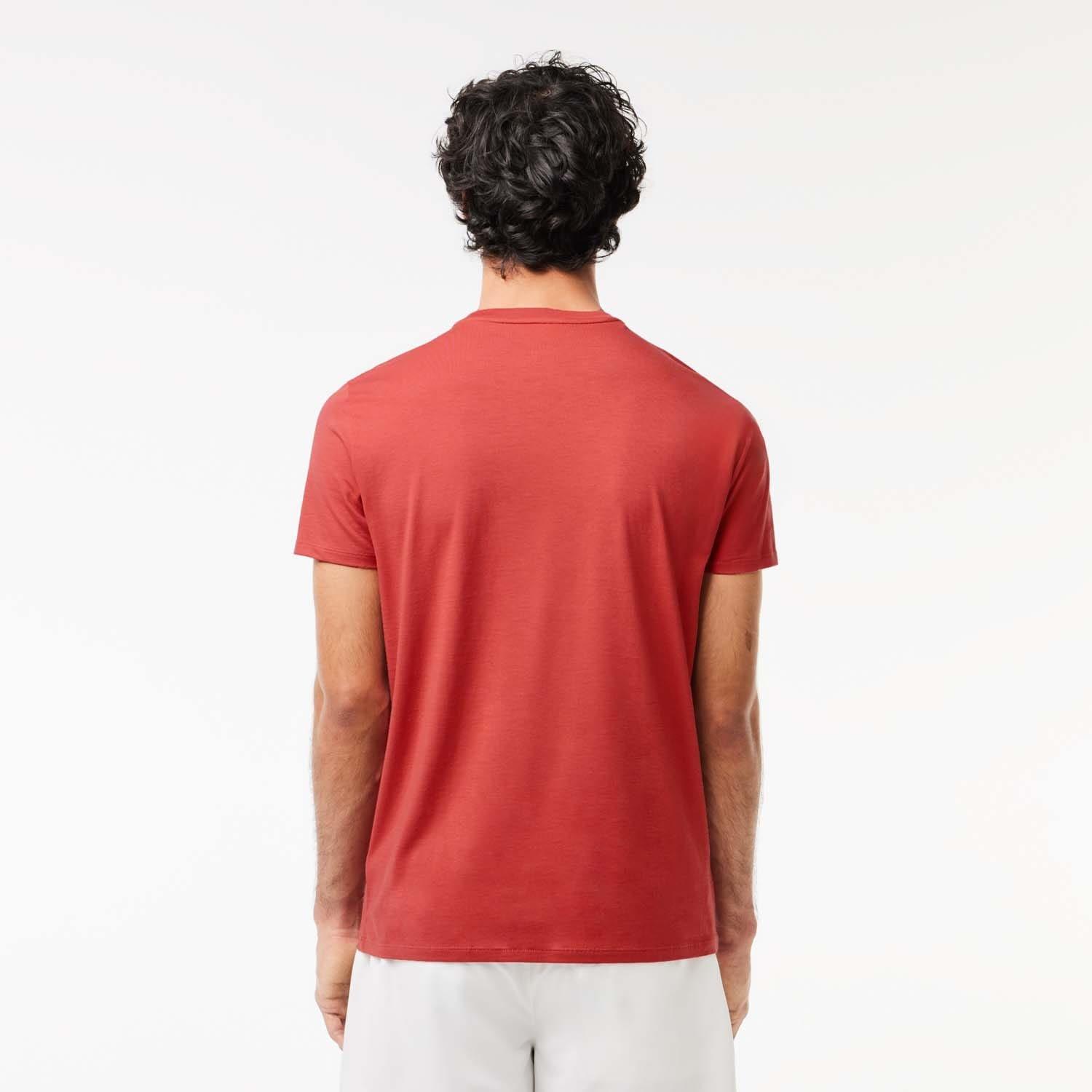 Red - Lacoste - Monochrome Cotton Pima Jersey Crewneck T-Shirt - 2