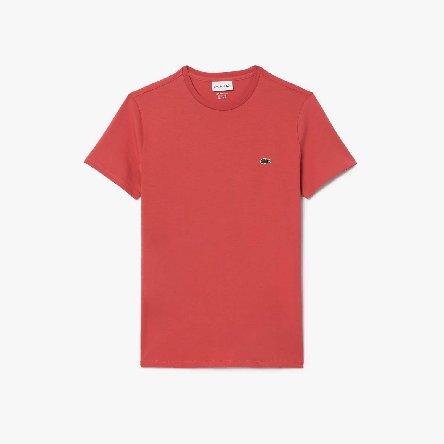 Red - Lacoste - Monochrome Cotton Pima Jersey Crewneck T-Shirt - 3