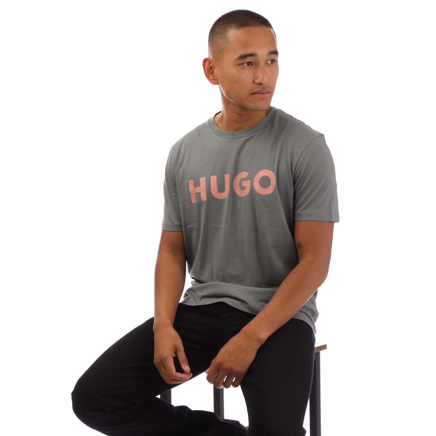 Grey - Hugo - Dulivio Logo Print T-Shirt - 4