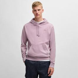 Boss Logo Detail Peached-Cotton Hoodie