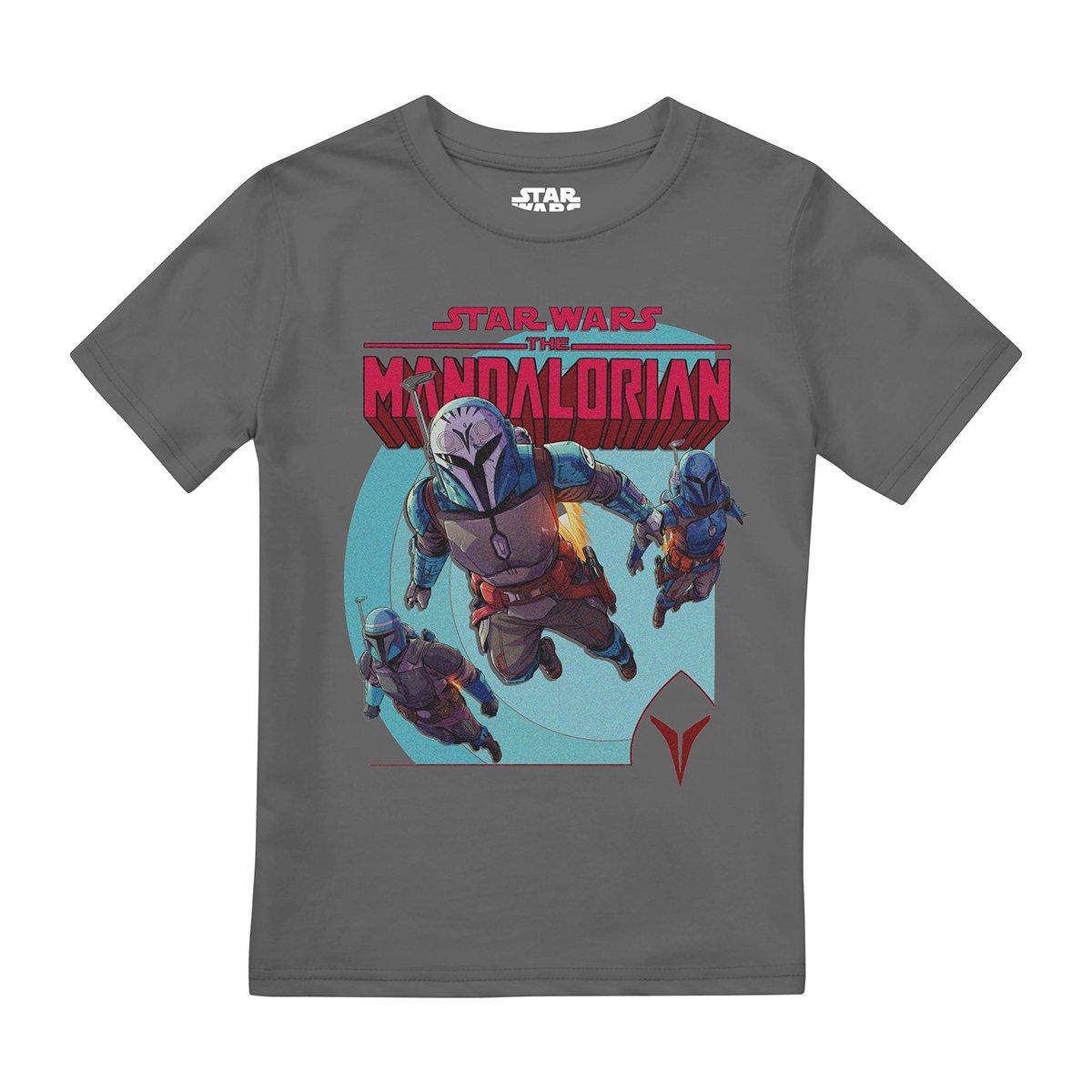 Star Wars Boys Mandalorians Attack - Charcoal - 9-10 YEARS