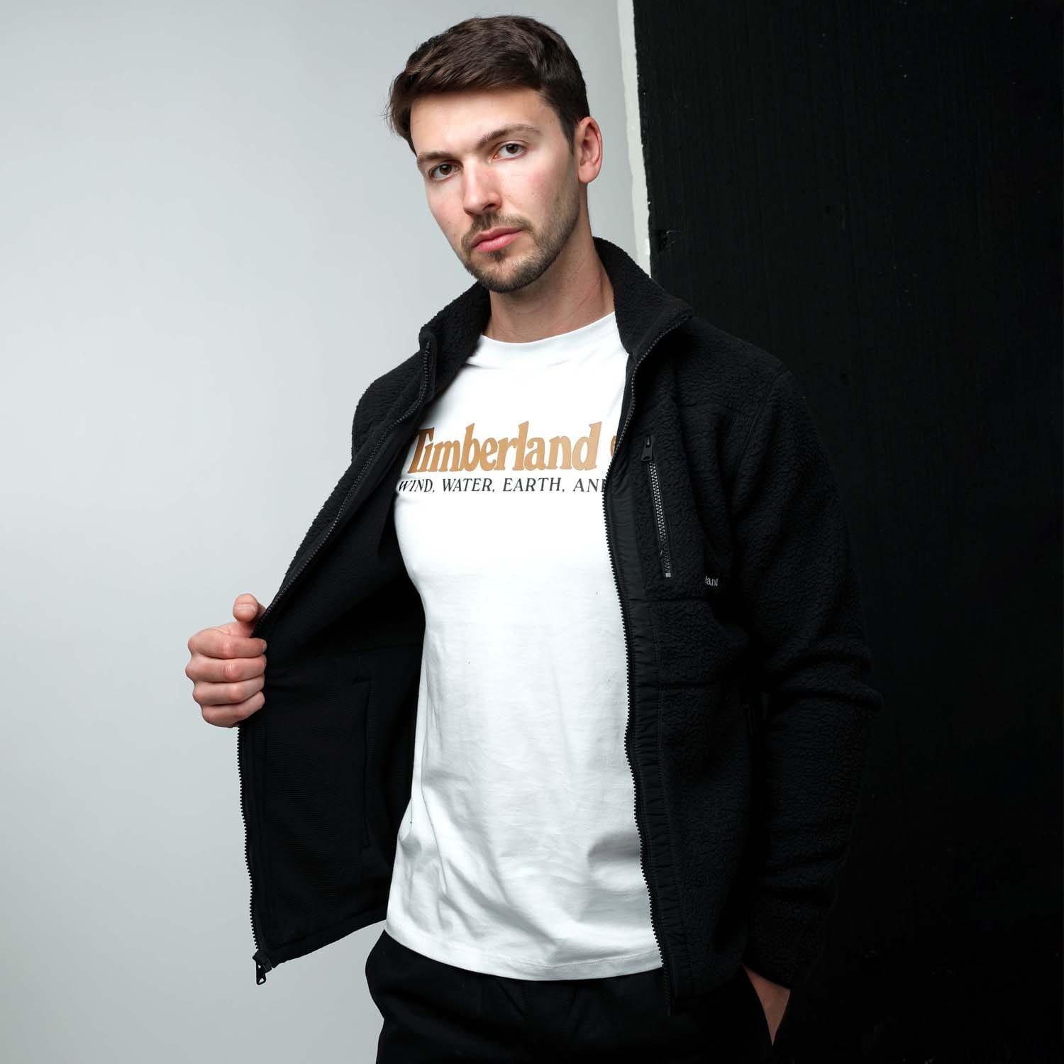 Black - Timberland - Mix Media Sherpa Fleece - 4