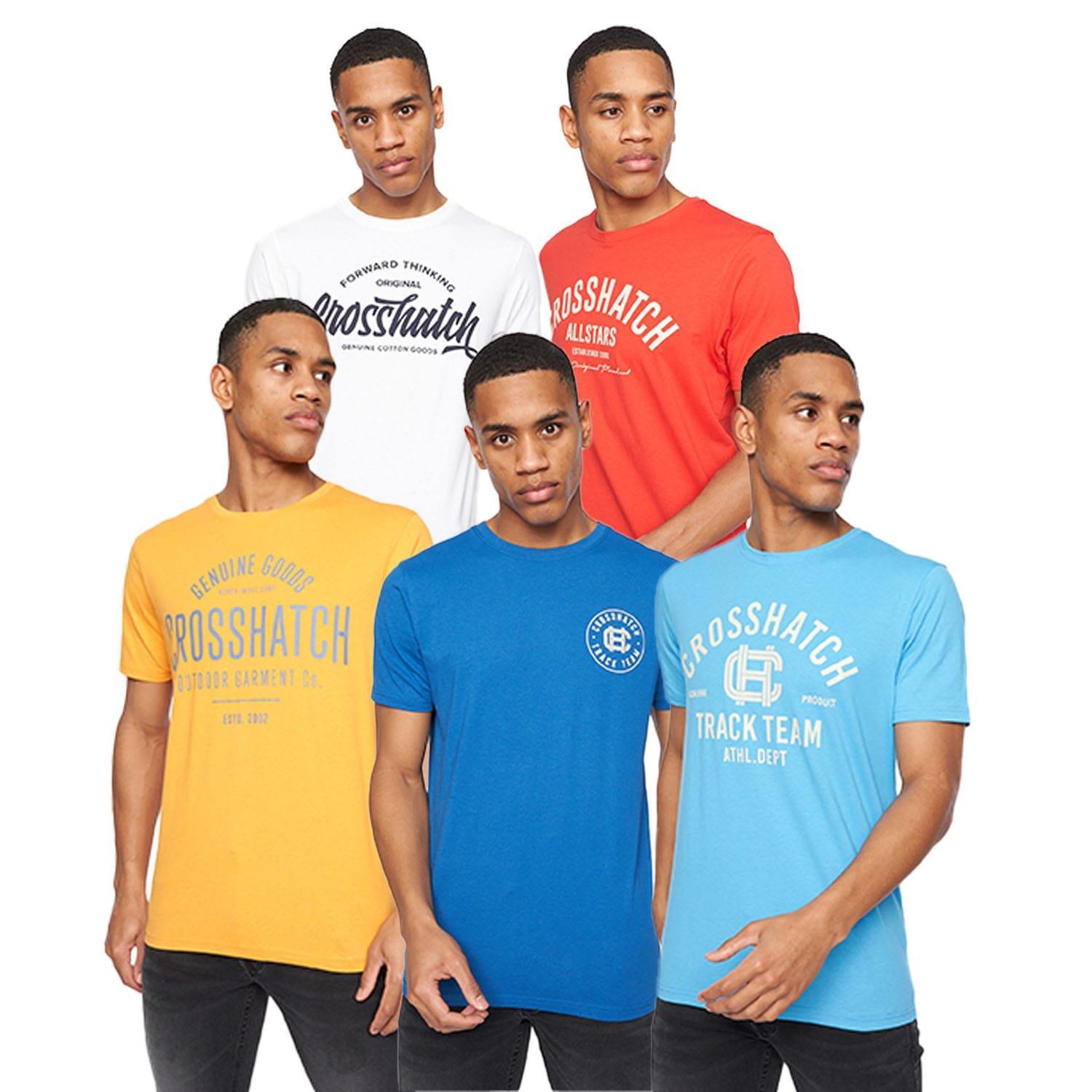 Multi Colour - Crosshatch - 5 Pack of Weymouth T-Shirts - 1