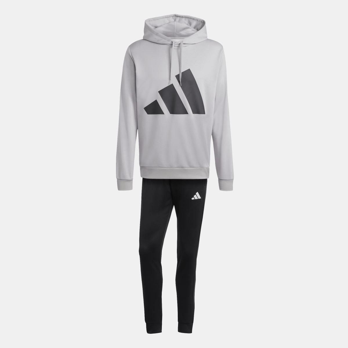 Grey - adidas - Big Logo French Terry Tracksuit - 1