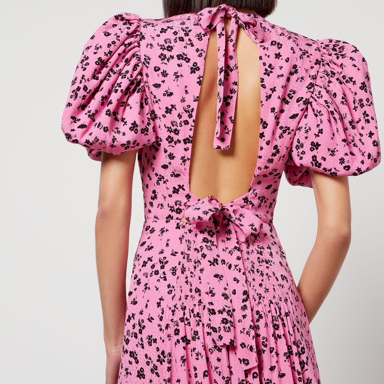 Pink - ROTATE Birger Christensen - Fine Jacquard Puffy Dress - 3