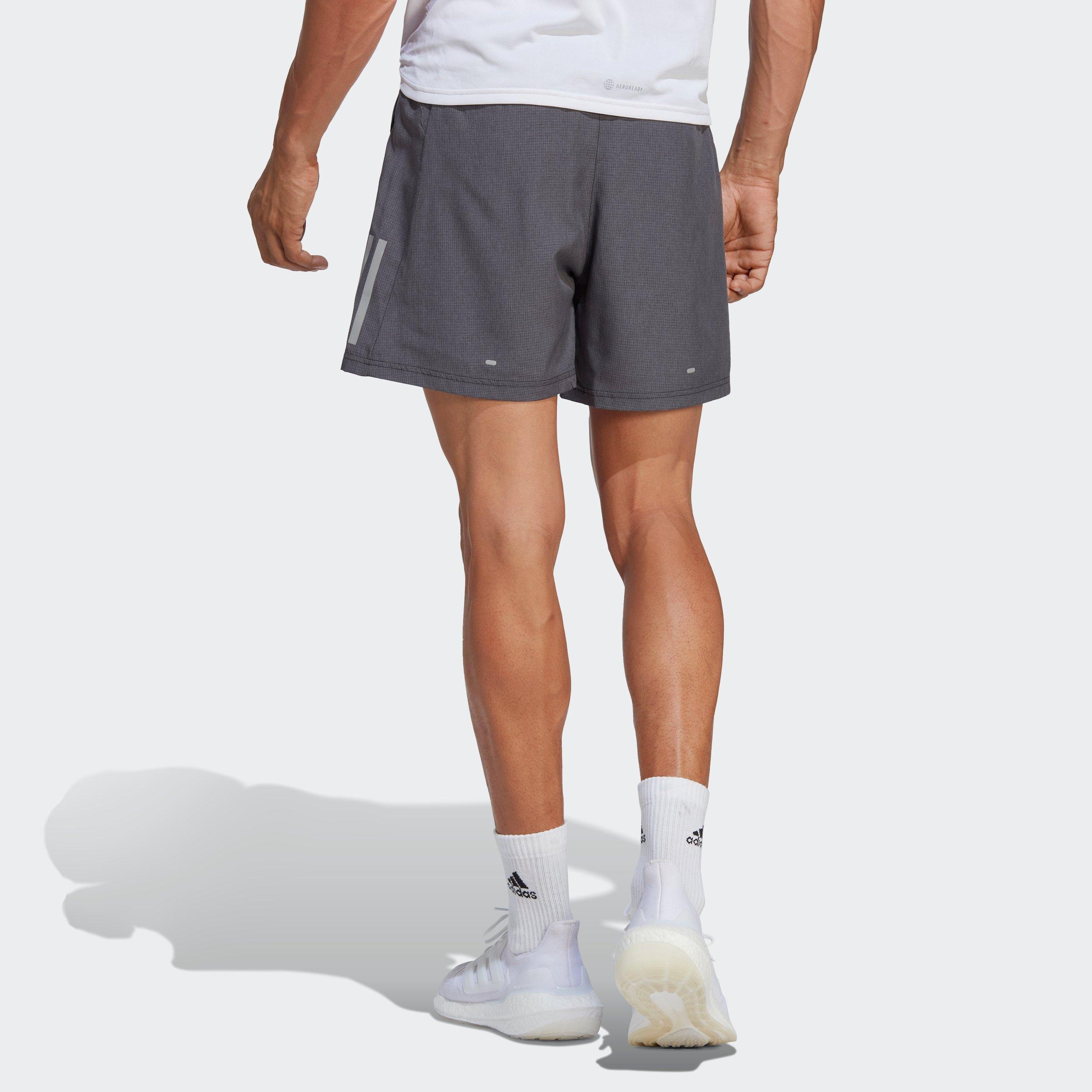 Black Melange - adidas - Own the Run Heather Shorts Mens - 2