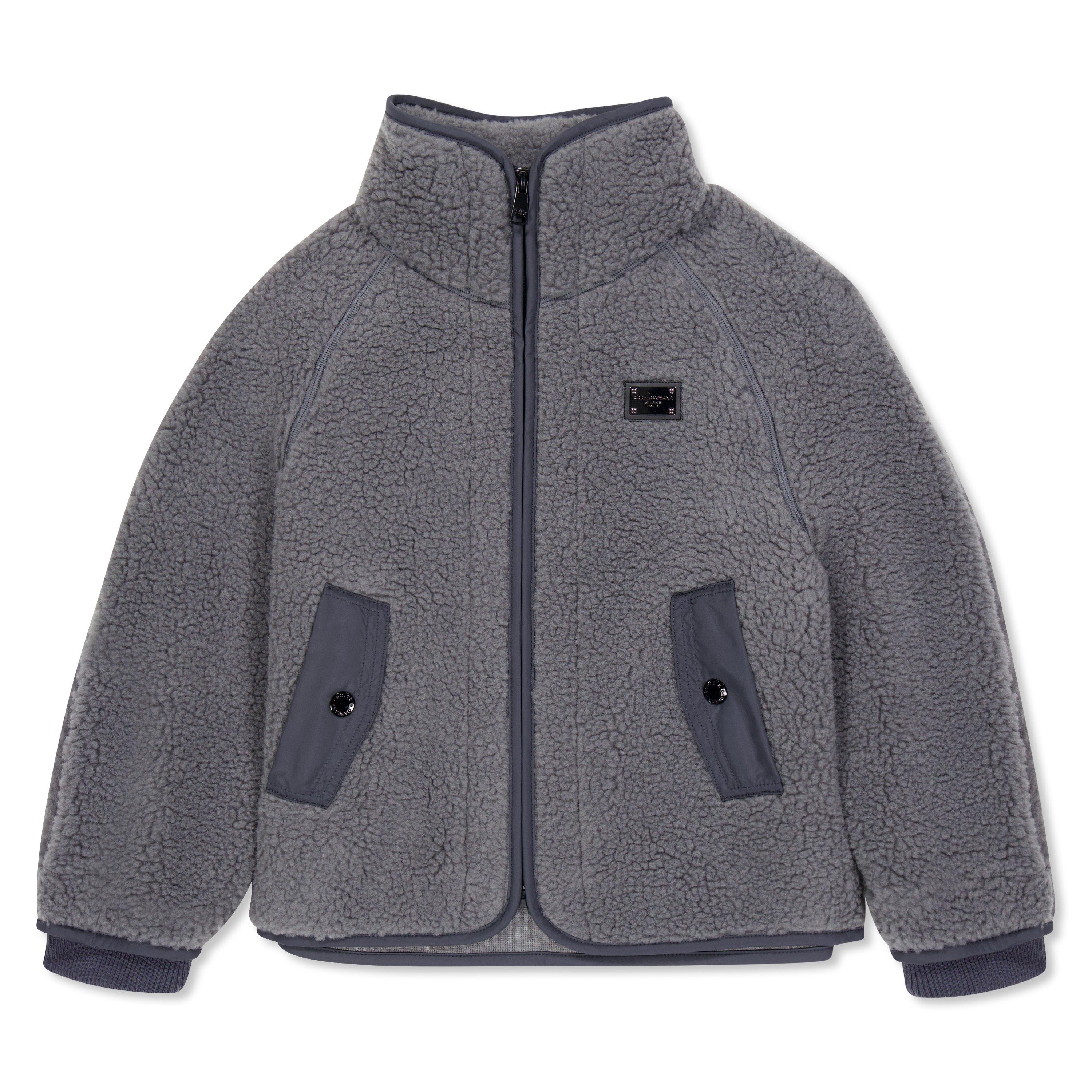 Grey N0497 - Dolce and Gabbana - Unisex Kids' Soft Teddy Coat - 1