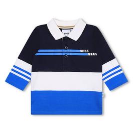 Boss Striped Rugby Polo Shirt Junior Boys