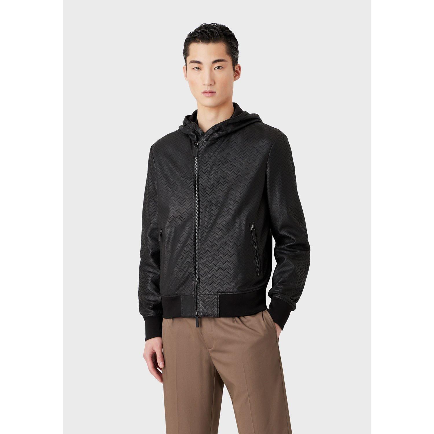 Black - Emporio Armani - Leather Jacket - 1