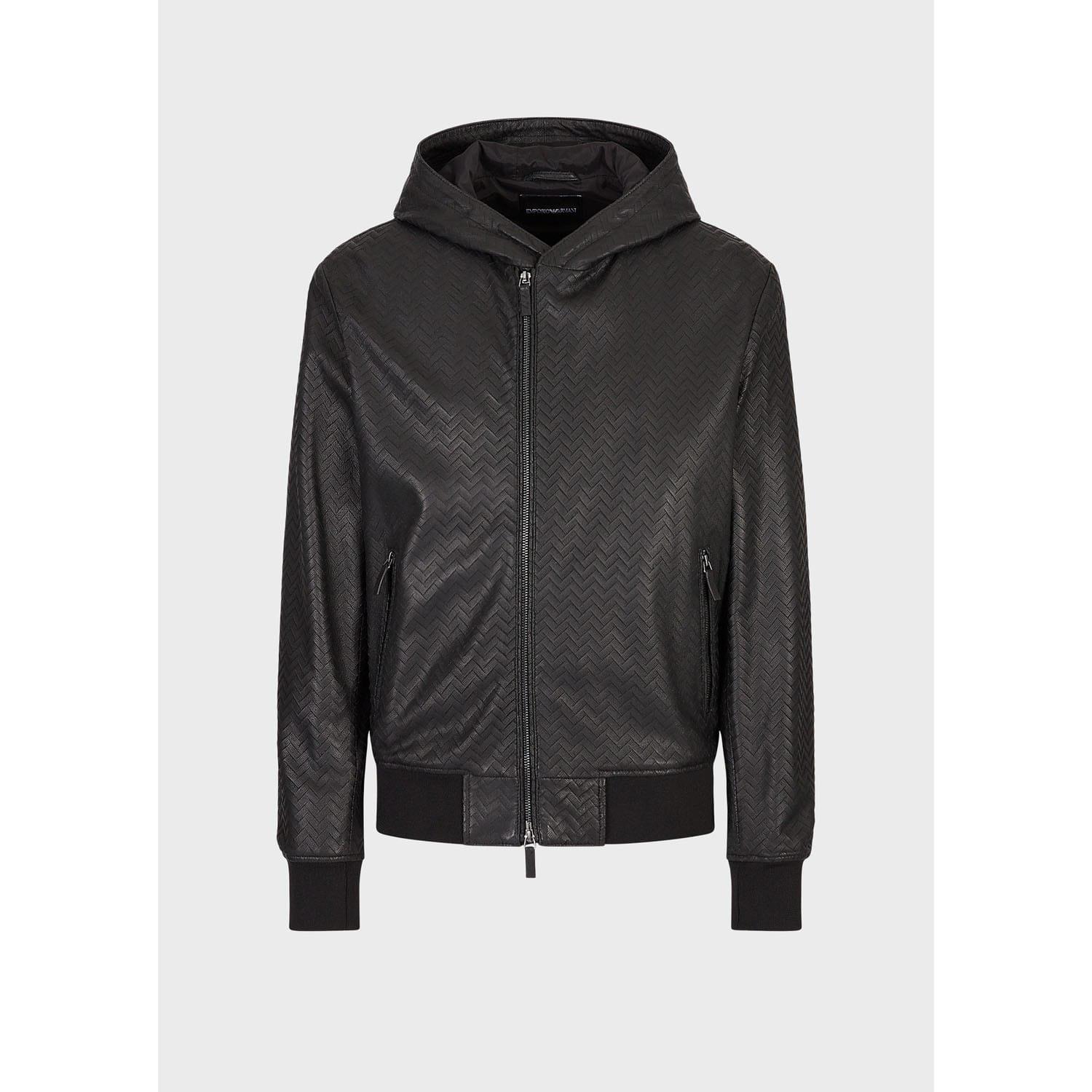 Black - Emporio Armani - Leather Jacket - 3
