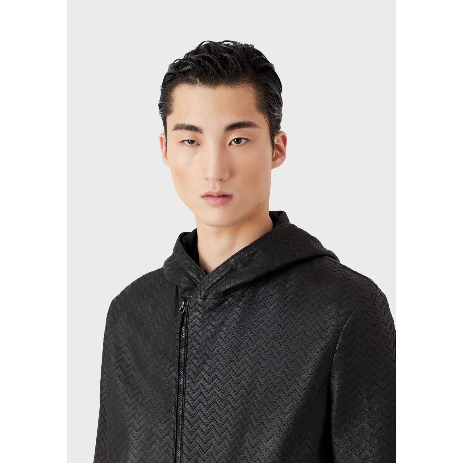 Black - Emporio Armani - Leather Jacket - 4