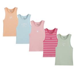 Be You Studio Older Girl Pack Of 5 Ribbed Vest