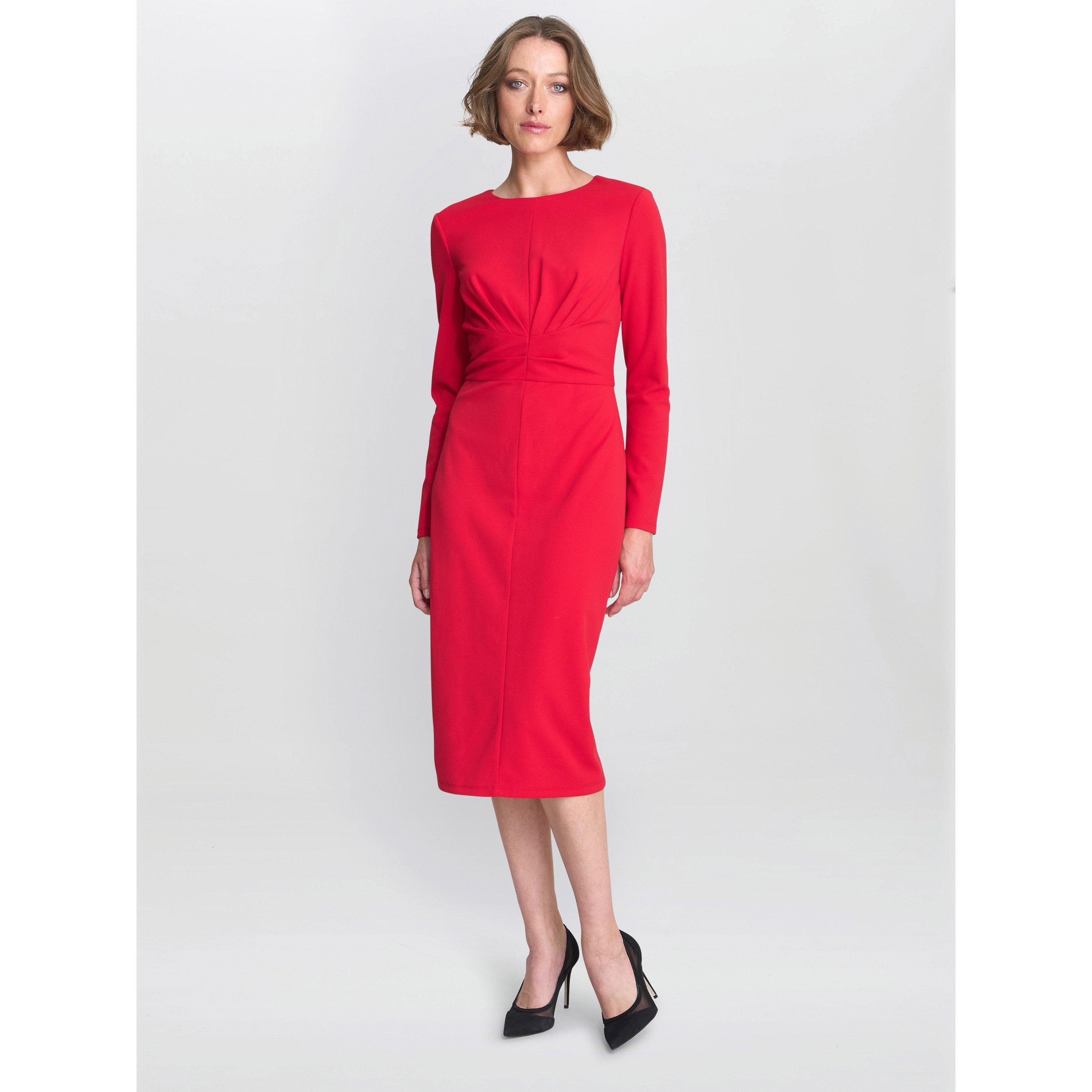 Red - Gina Bacconi - Belle Long Sleeve Midi Dress - 2