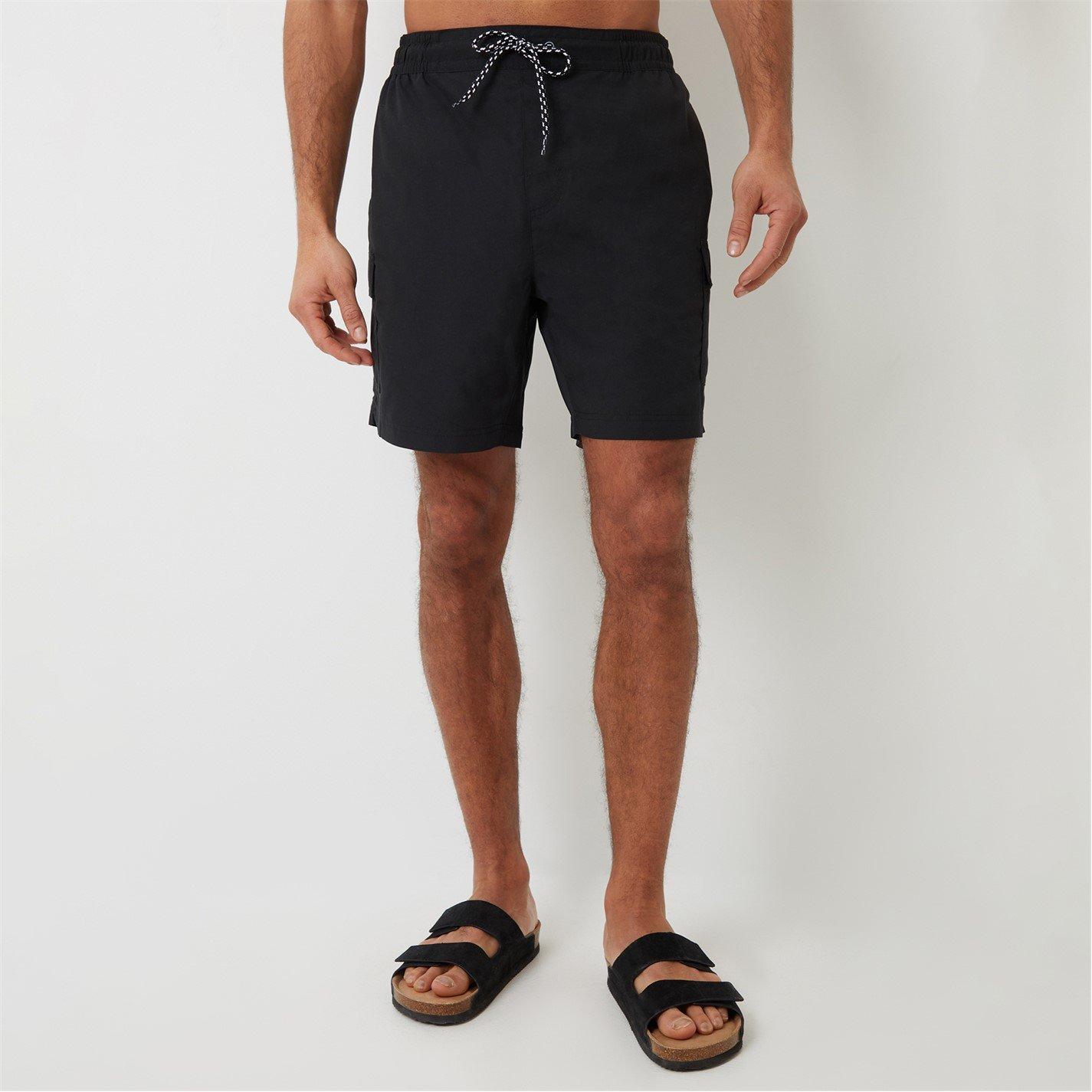 Navy - Threadbare - 2 Pack Geometric Floral Print Swim Shorts - 2