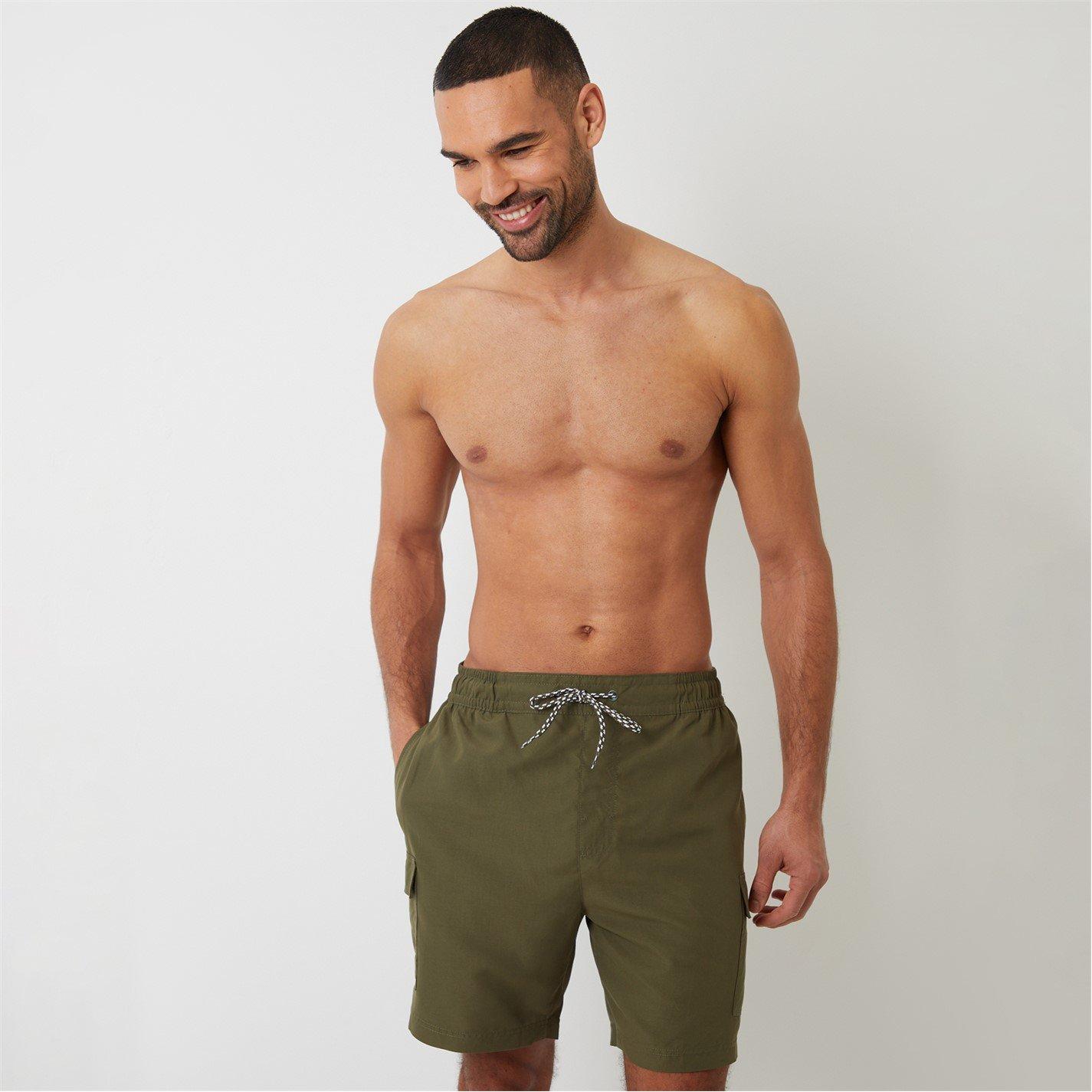 Navy - Threadbare - 2 Pack Geometric Floral Print Swim Shorts - 4