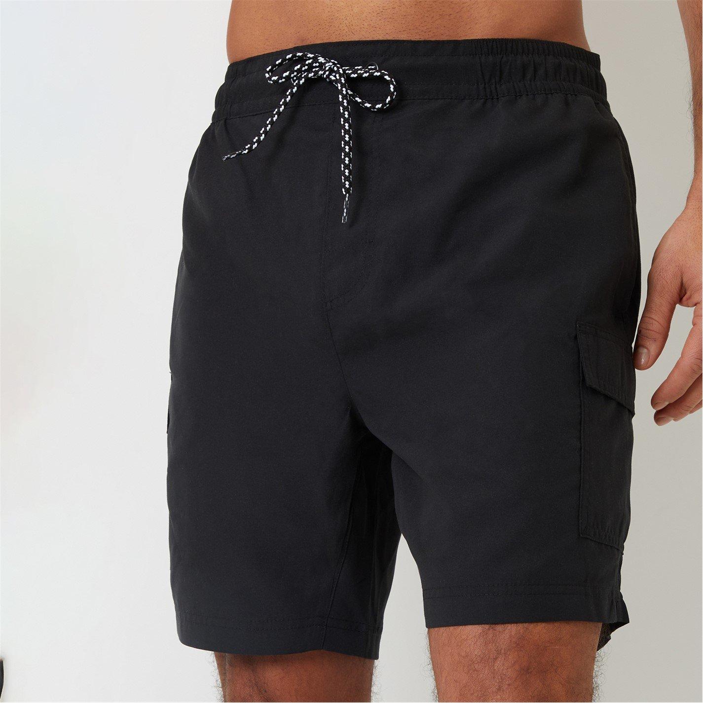 Navy - Threadbare - 2 Pack Geometric Floral Print Swim Shorts - 5