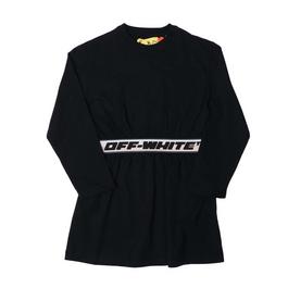 Off White Logo Band Long Sleeve Dress