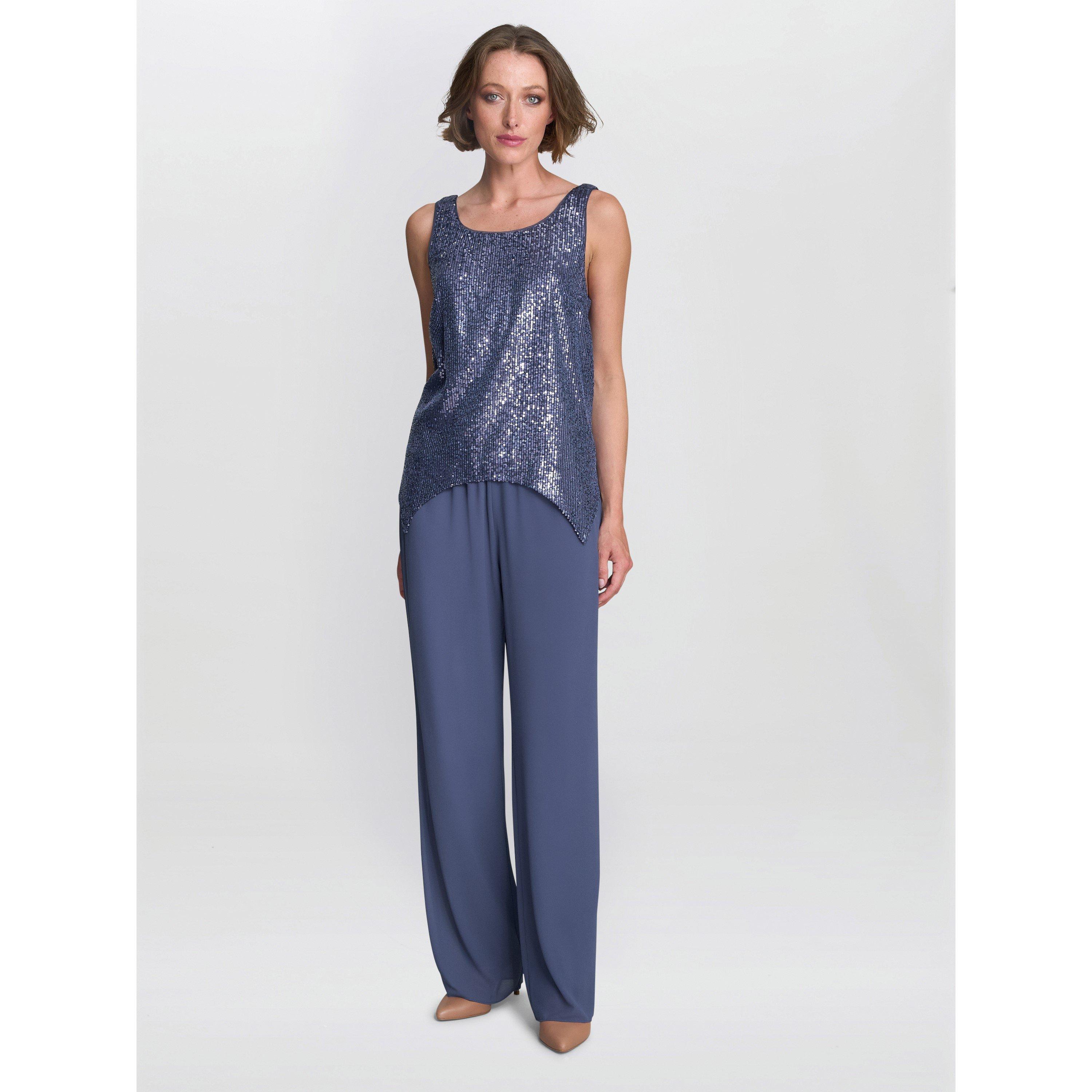 Wedgewood - Gina Bacconi - Kay 2 Piece Trouser Suit With Sequin Top - 2