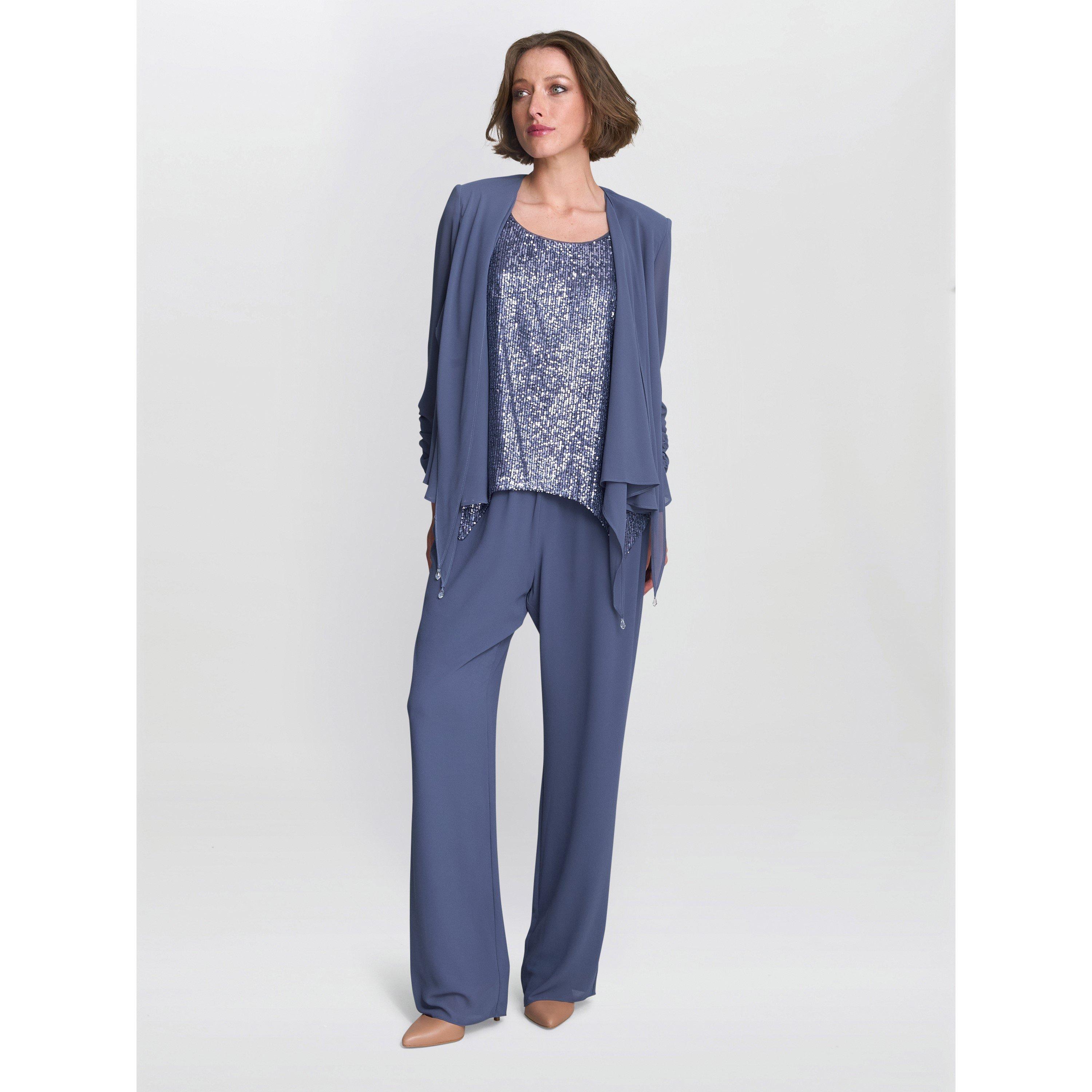 Wedgewood - Gina Bacconi - Kay 2 Piece Trouser Suit With Sequin Top - 3