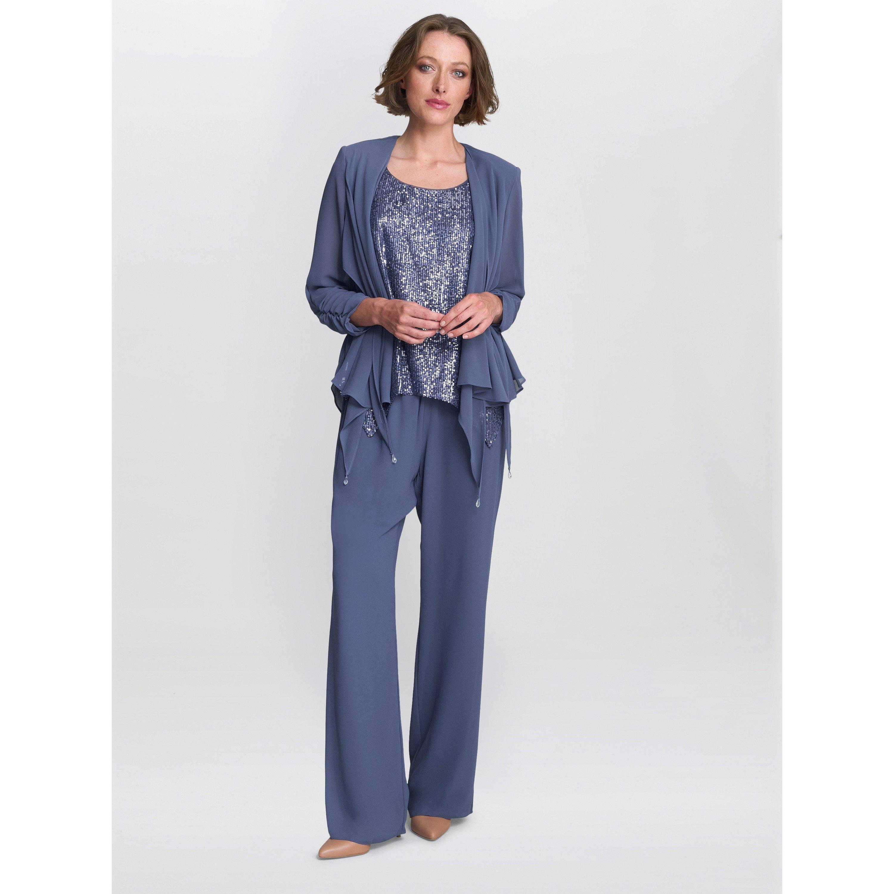 Wedgewood - Gina Bacconi - Kay 2 Piece Trouser Suit With Sequin Top - 5