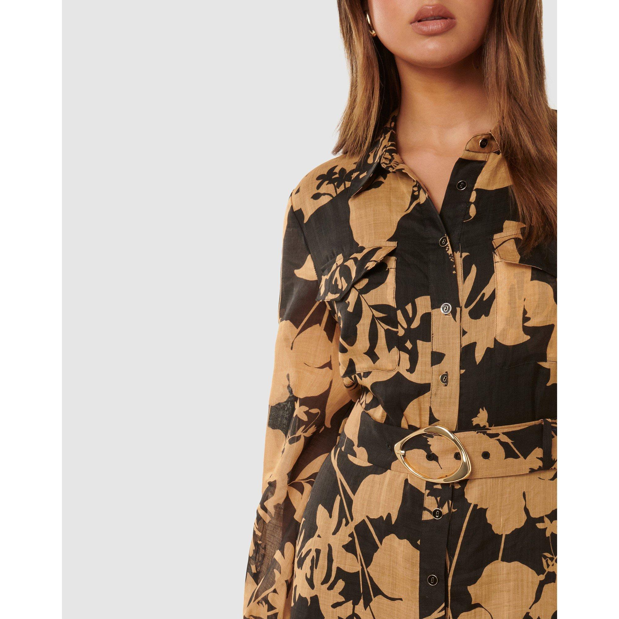 Hensley Floral - Forever New - Janie Printed Shirt Midi Dress - 3