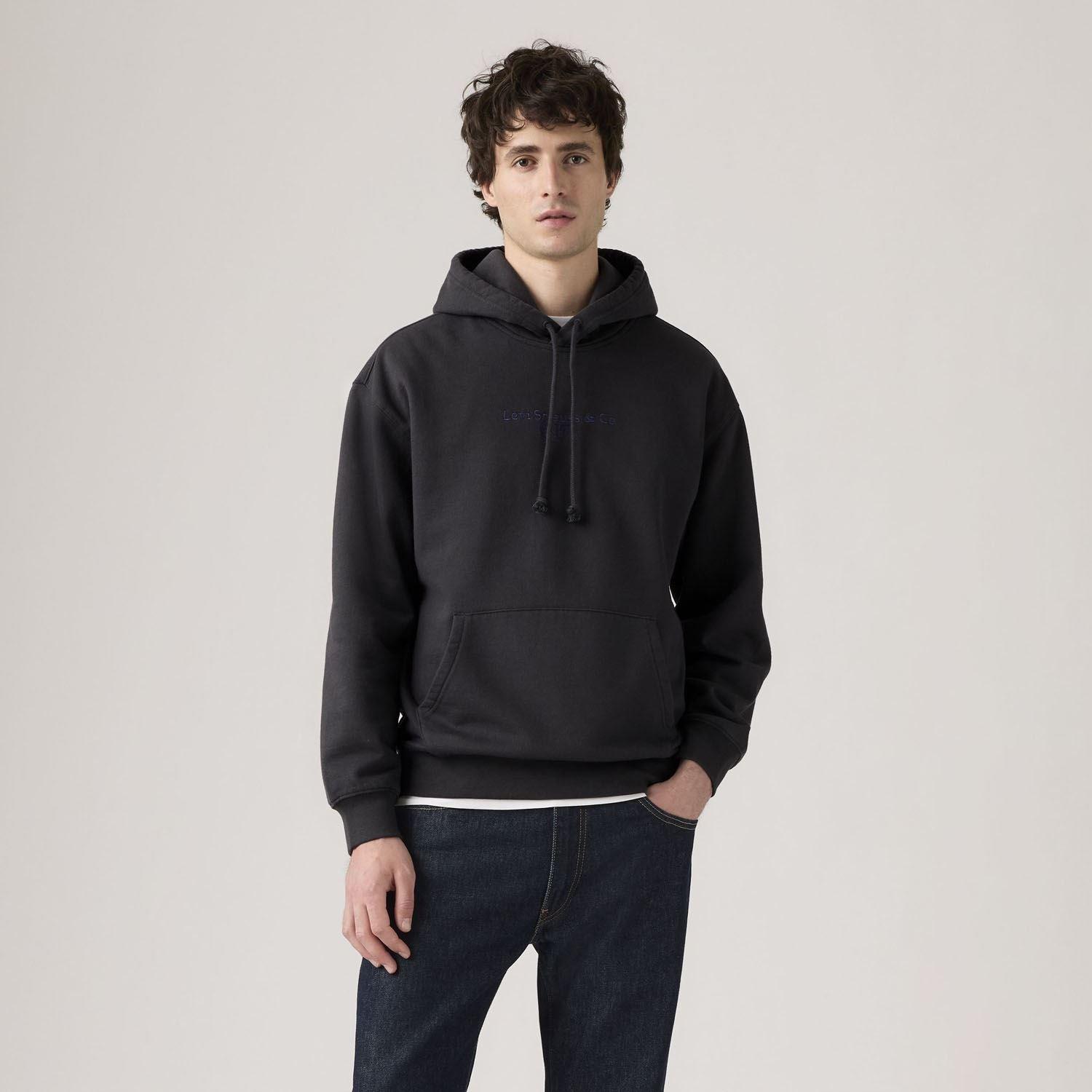 Grey - Levis - Relaxed Graphic Hoody - 2