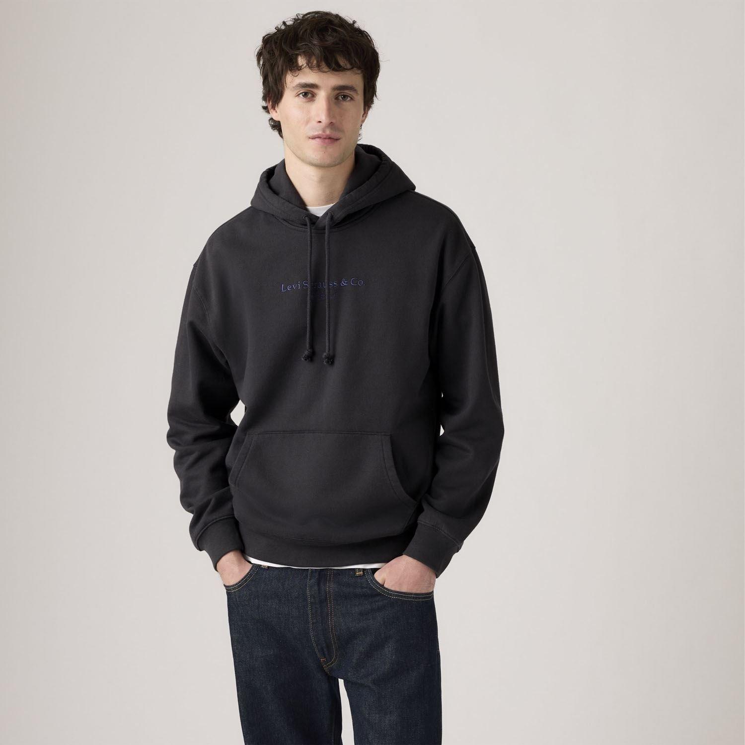 Grey - Levis - Relaxed Graphic Hoody - 3