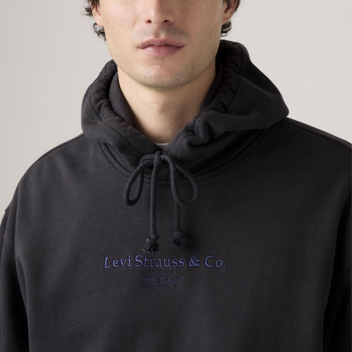 Grey - Levis - Relaxed Graphic Hoody - 5