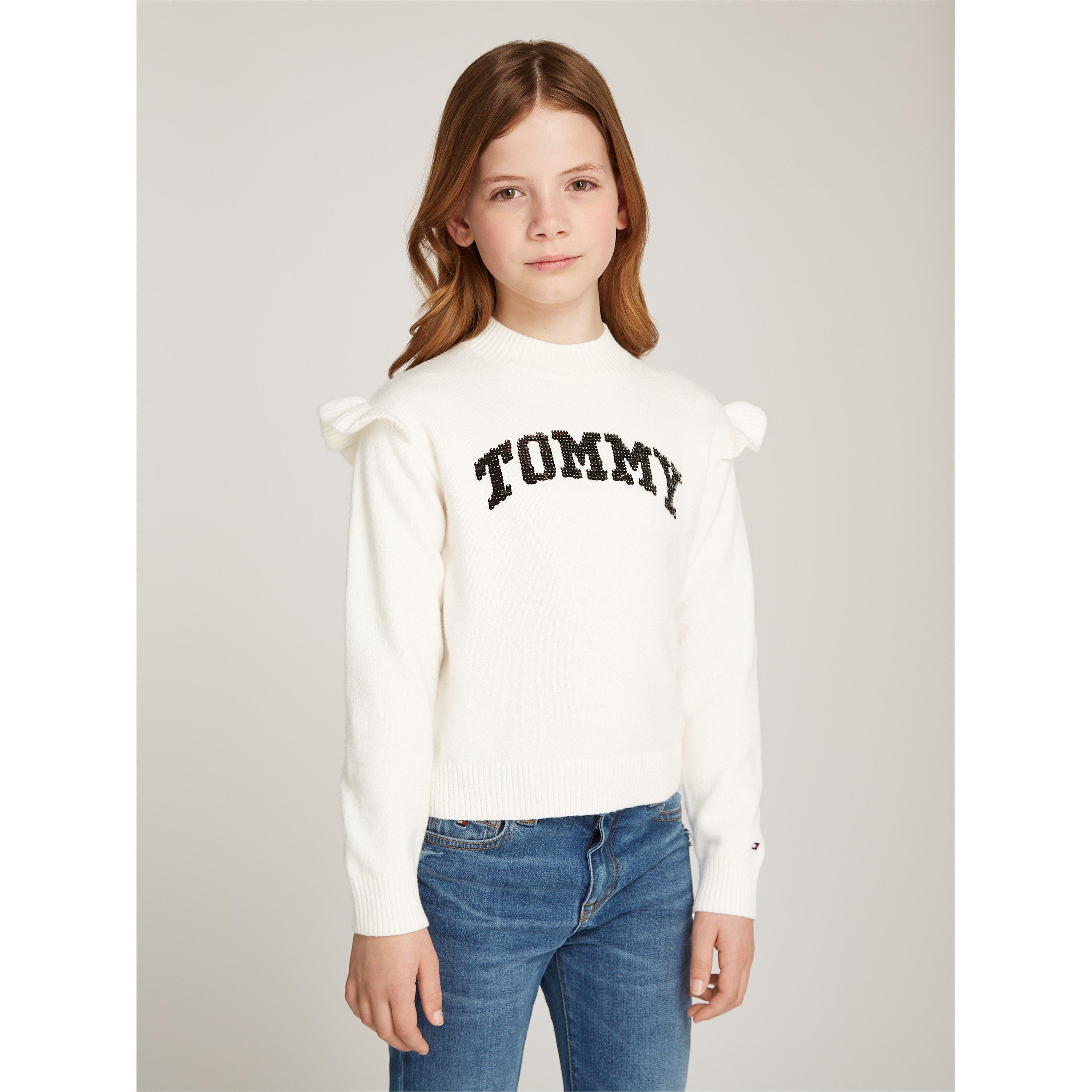 Tommy Hilfiger Sequin Knit Jumper Juniors - Ivory Z00 - Size 10Y