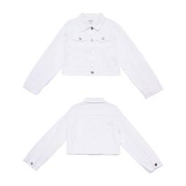 Be You Studio Older Girl Cropped Denim Jacket White