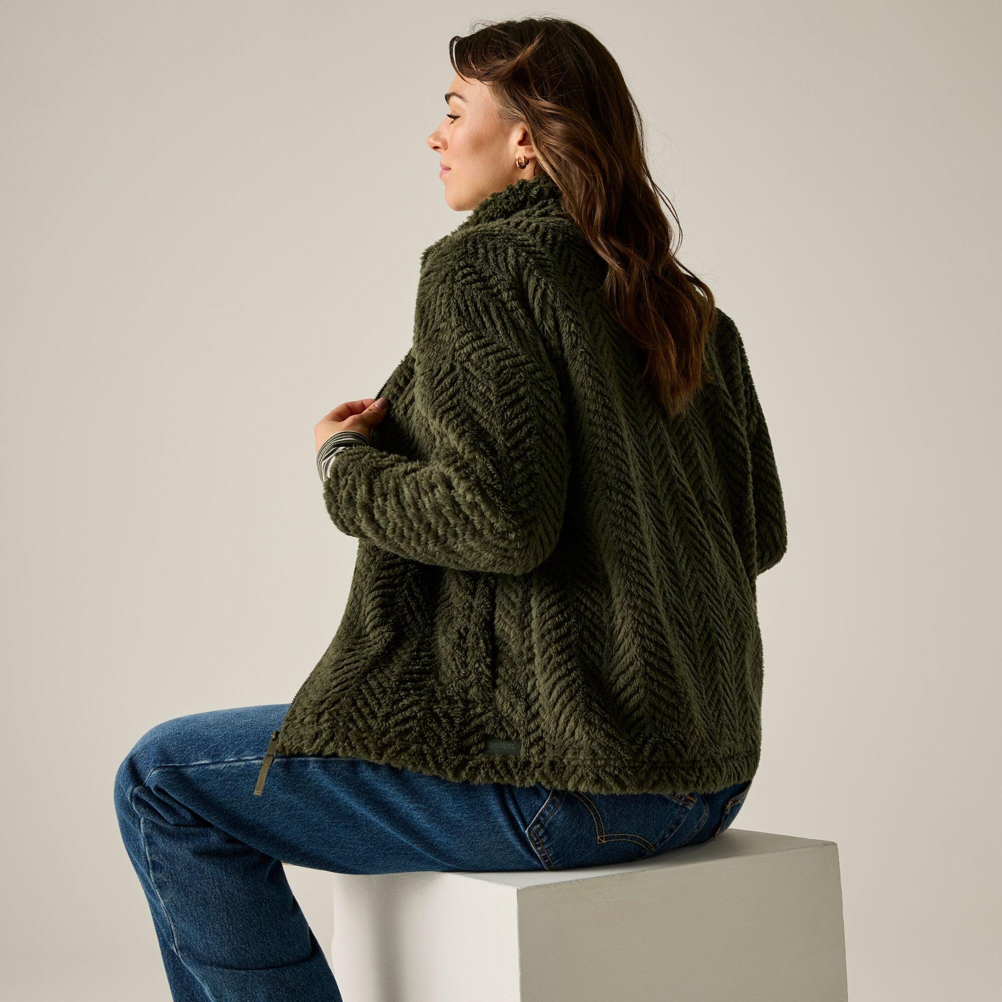 Dark Khaki - Regatta - Women's Ayana Herringbone Full-Zip Fleece Top - 3