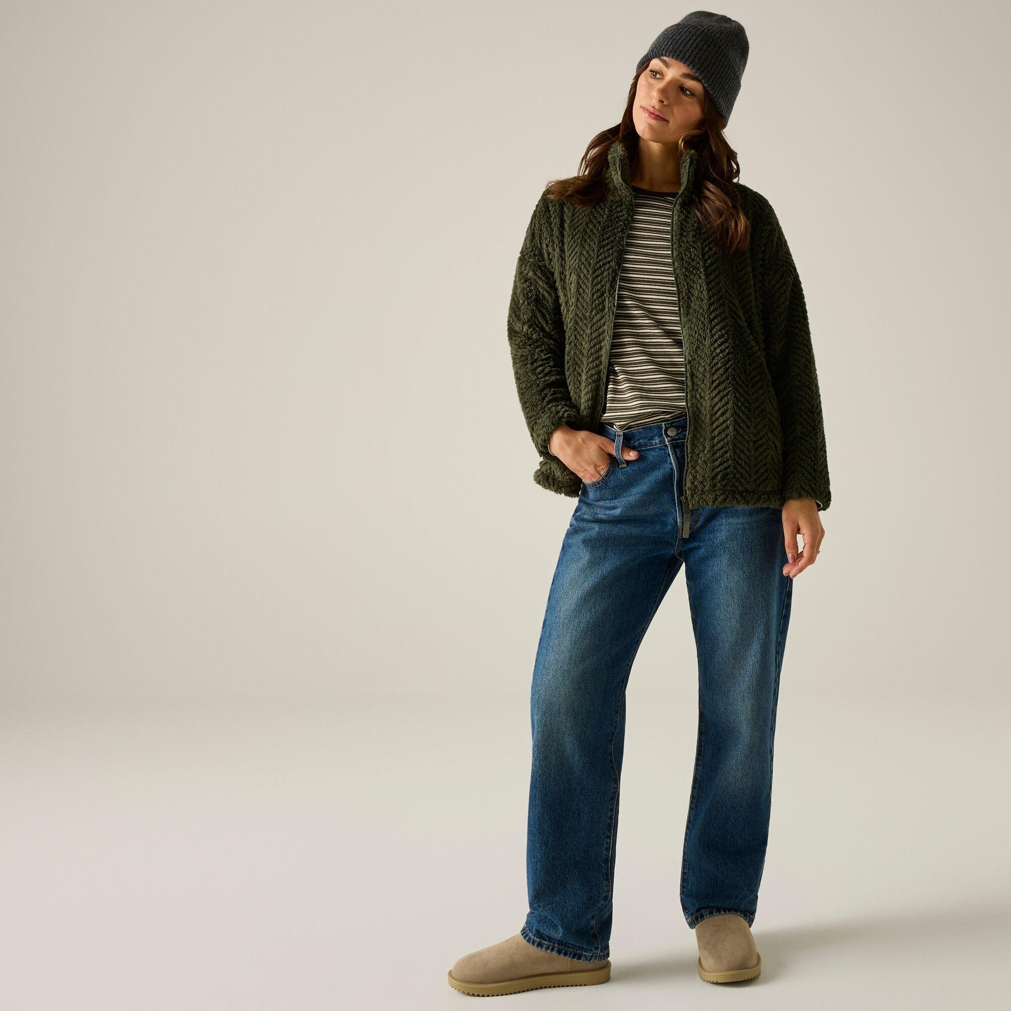 Dark Khaki - Regatta - Women's Ayana Herringbone Full-Zip Fleece Top - 6