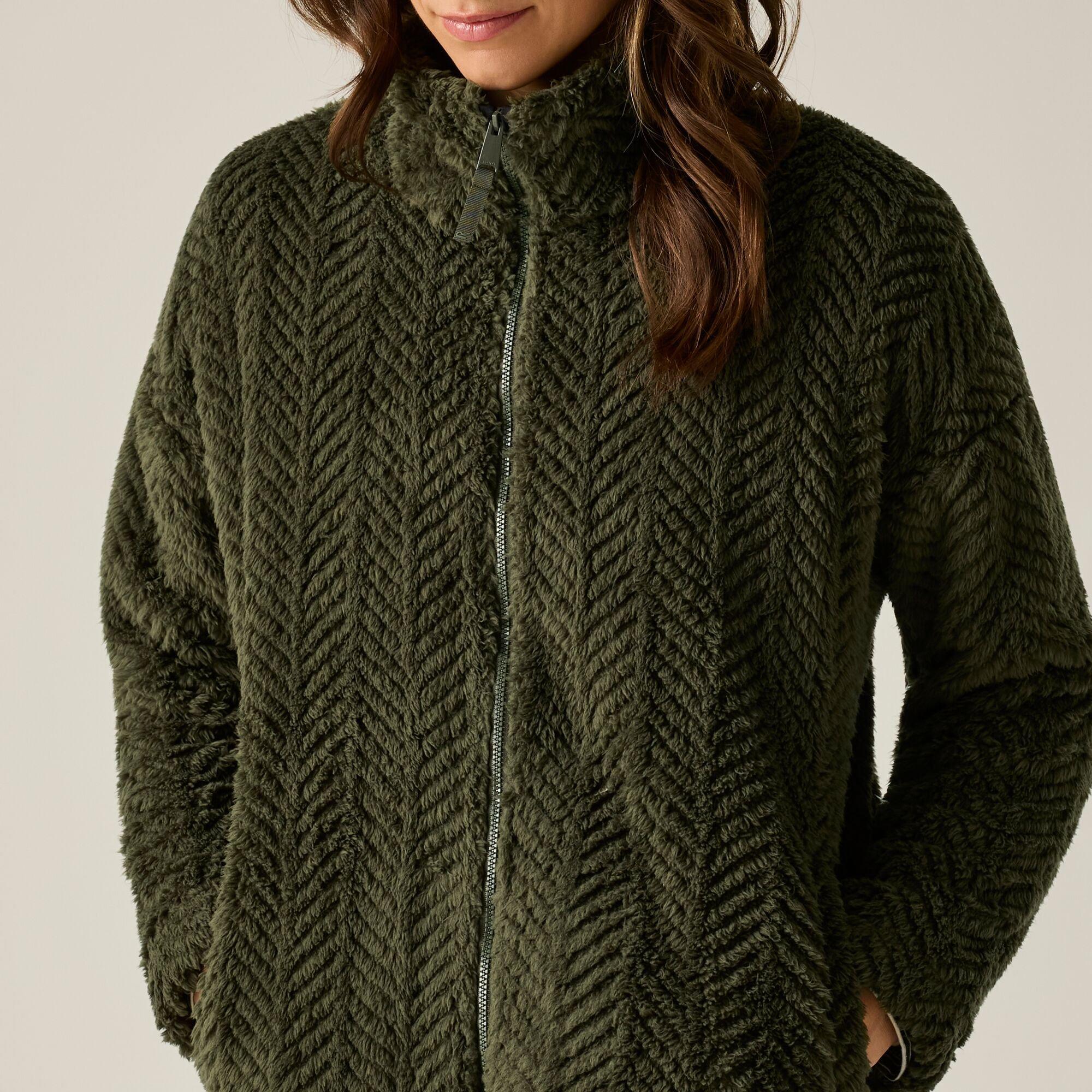 Dark Khaki - Regatta - Women's Ayana Herringbone Full-Zip Fleece Top - 7