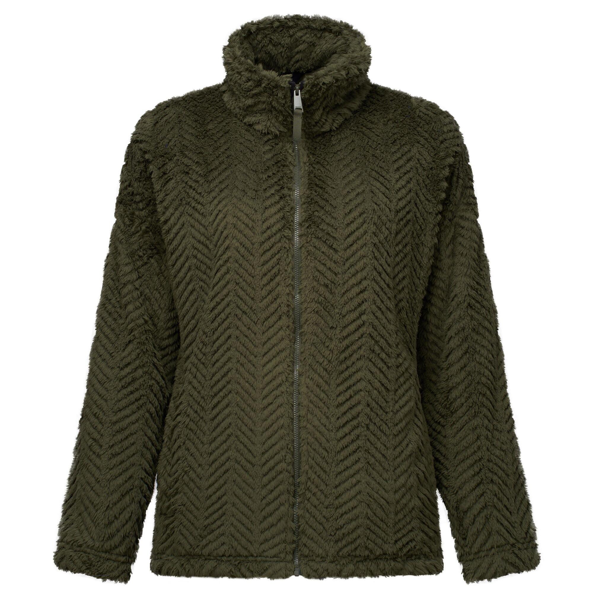 Dark Khaki - Regatta - Women's Ayana Herringbone Full-Zip Fleece Top - 8