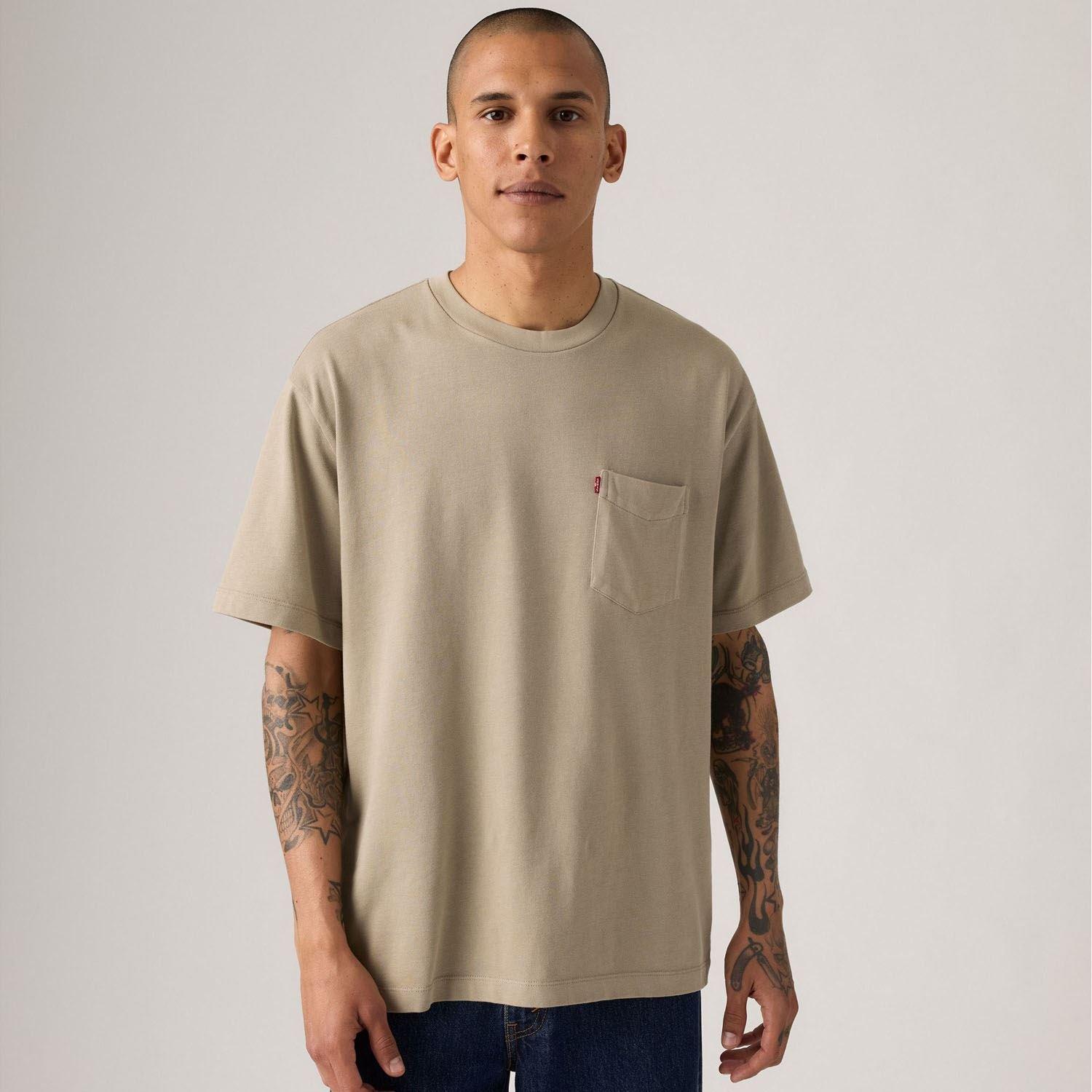 Khaki - Levis - Housemark Pocket T-Shirt - 2