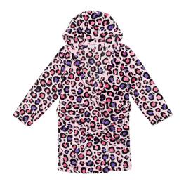 Miso Kids Girls Leopard Dressing Gown