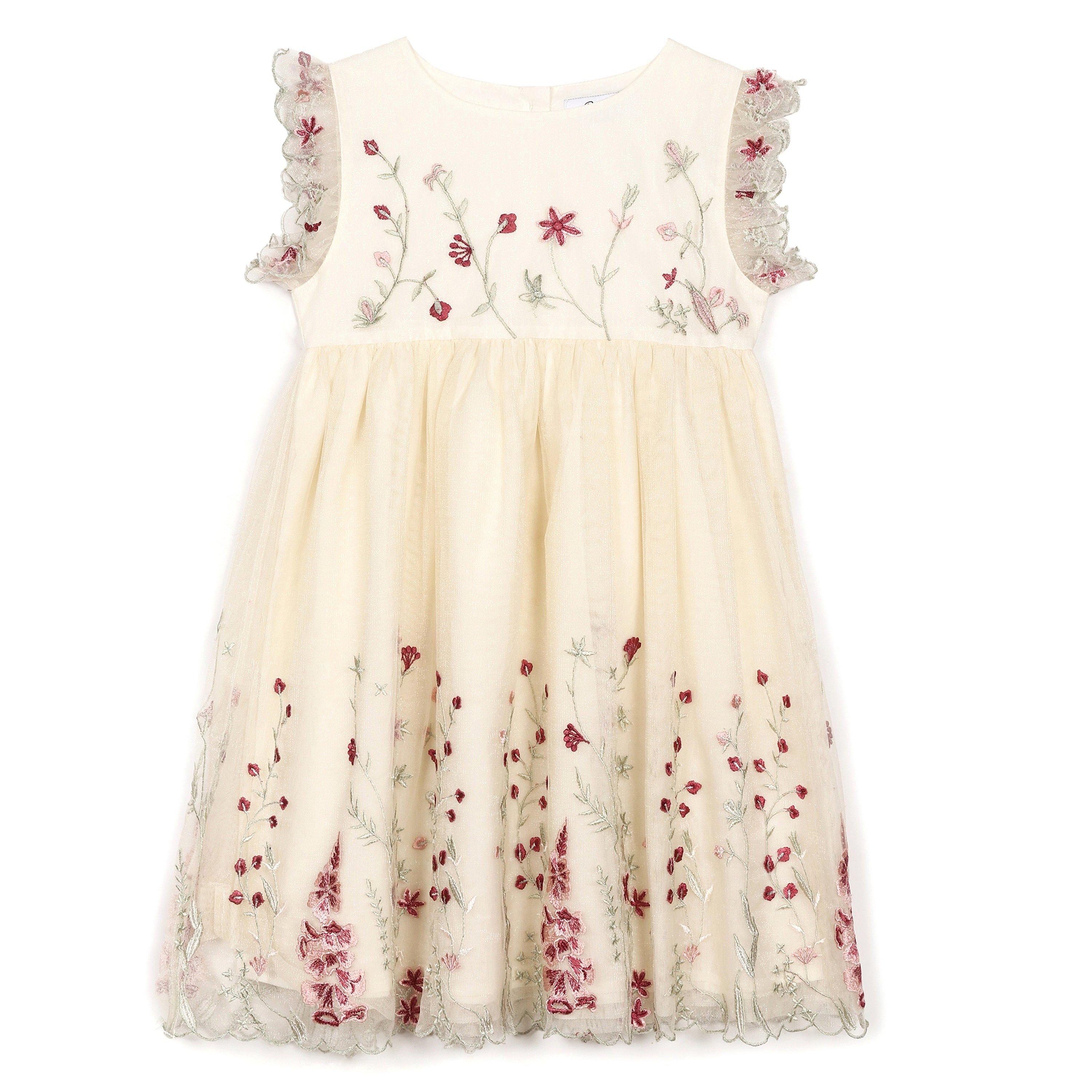 ROSA - Be You - Younger Girl Occasion Floral Embroidered Dress - 1