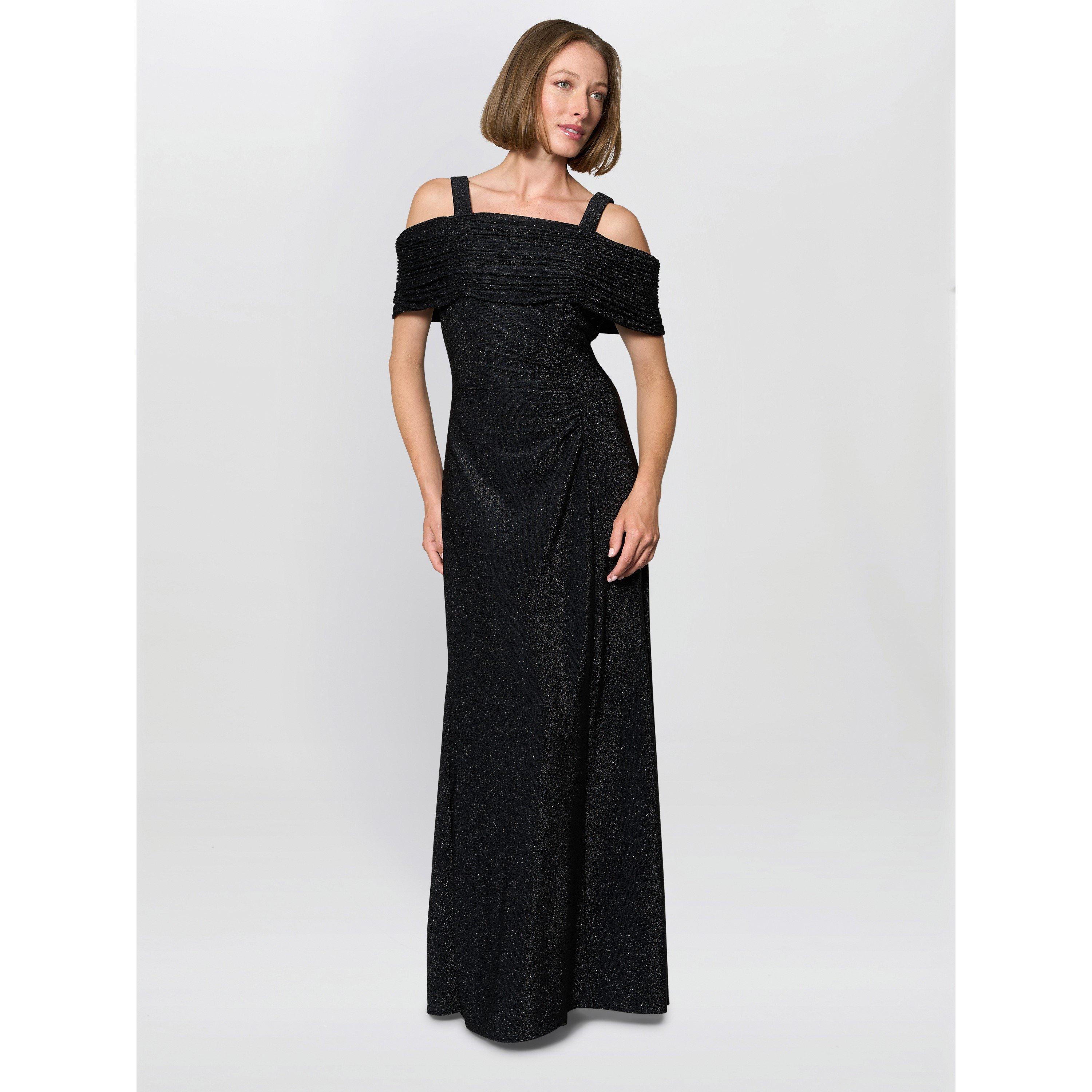 Black - Gina Bacconi - Rochelle Off-Shoulder Maxi Dress - 3