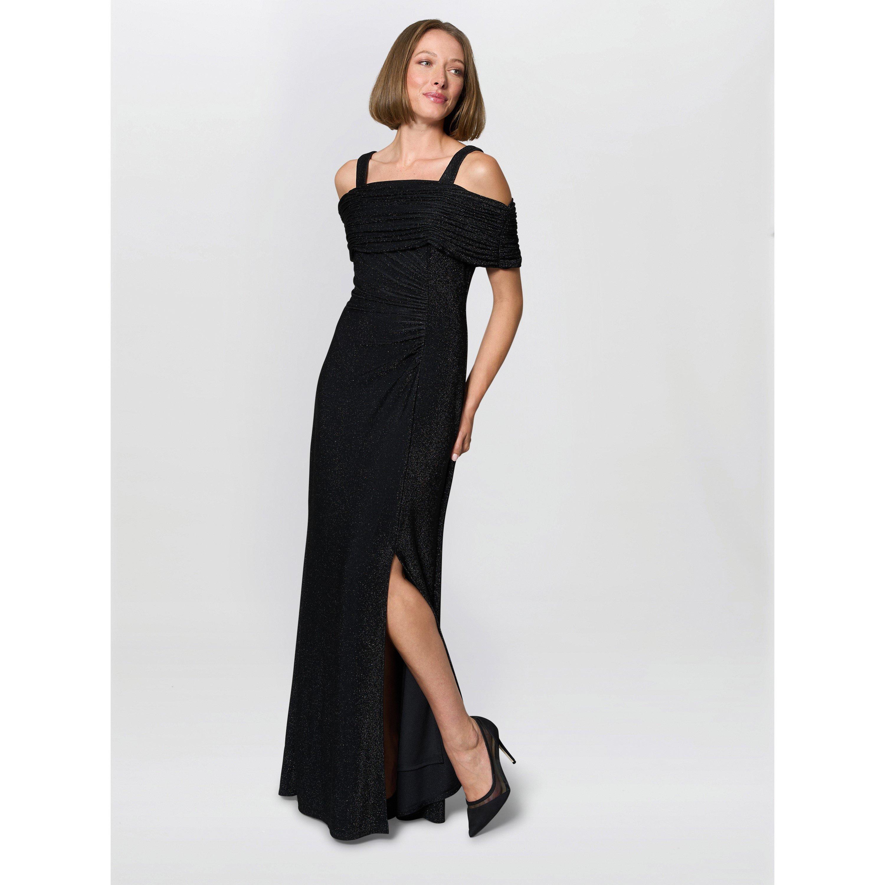 Black - Gina Bacconi - Rochelle Off-Shoulder Maxi Dress - 5