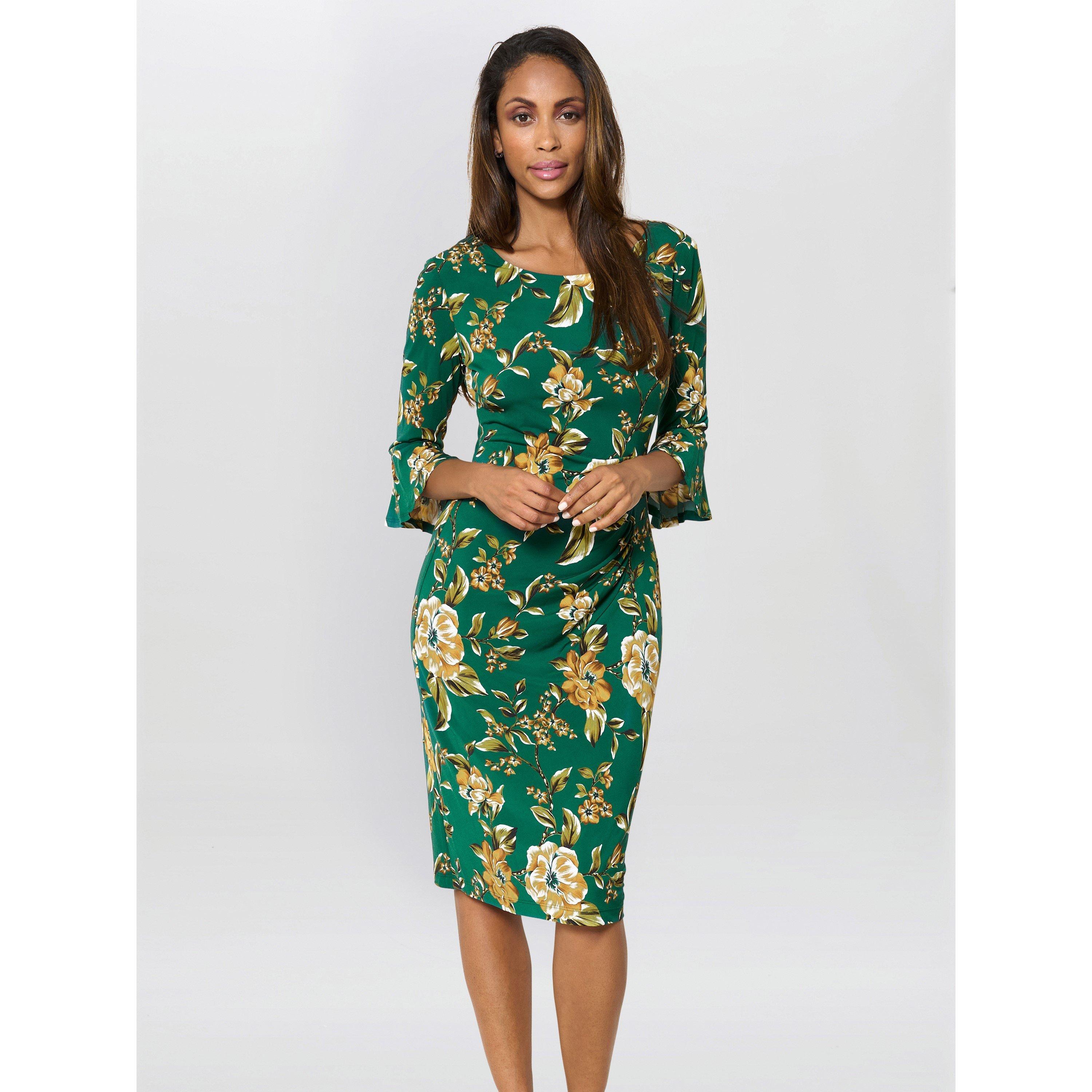 Green / Multi - Gina Bacconi - Yasmine Green Floral Dress - 2