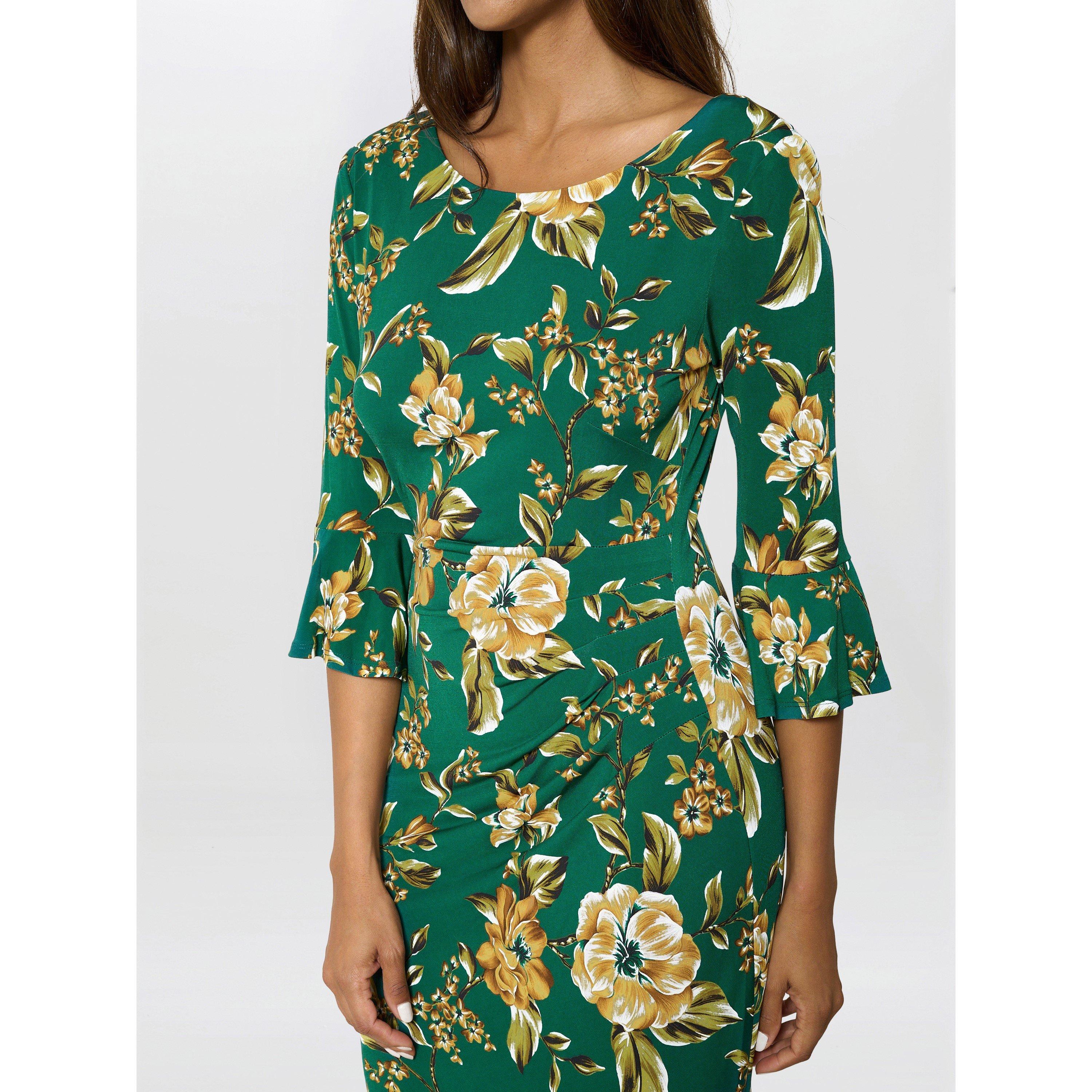 Green / Multi - Gina Bacconi - Yasmine Green Floral Dress - 5