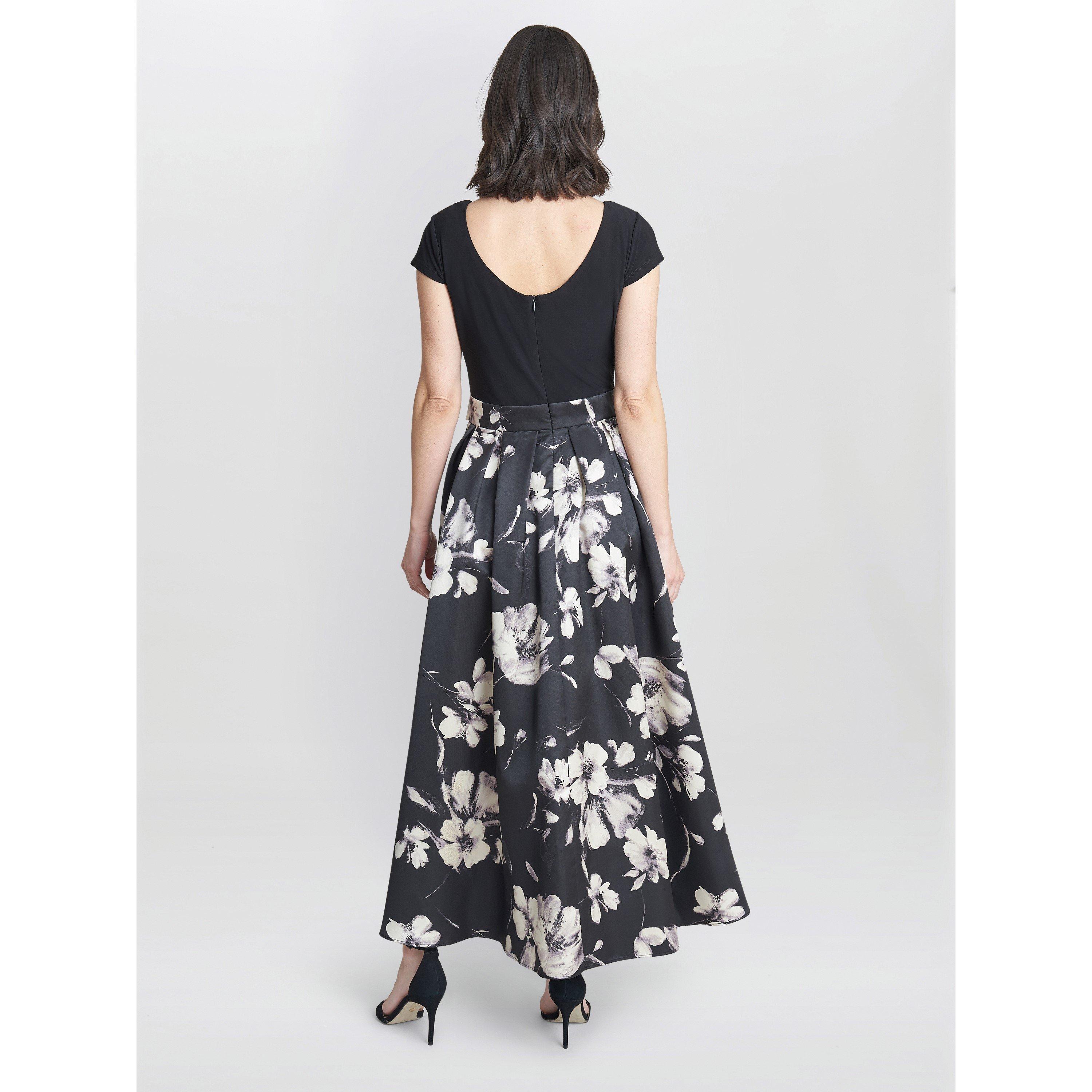 Black / Ivory - Gina Bacconi - Colleen Jersey and Jacquard Dress - 2