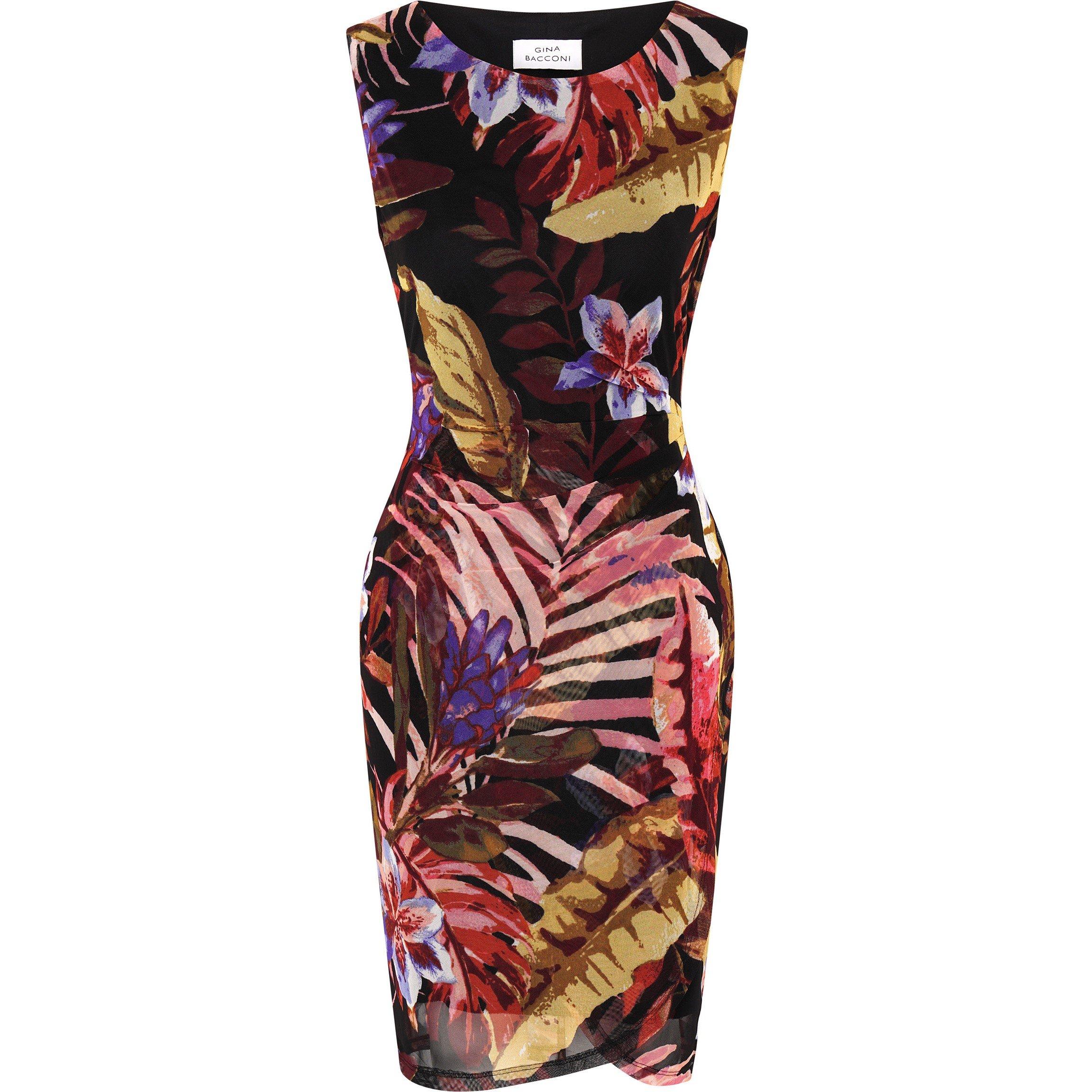 Black / Multi - Gina Bacconi - Aimee Tropical Print Dress - 1
