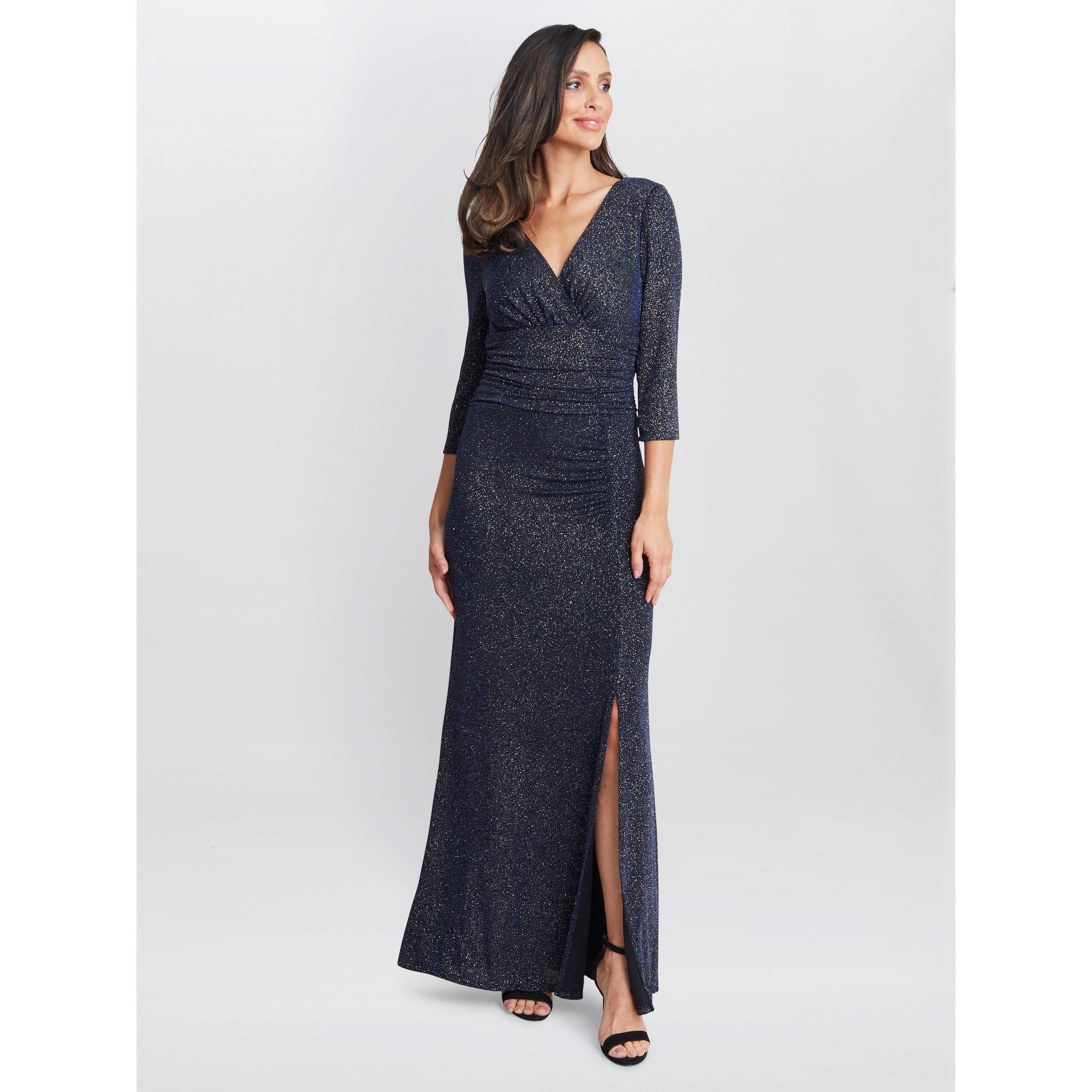 Gina Bacconi Women's Eugenie Metallic Maxi Dress - Navy - 14
