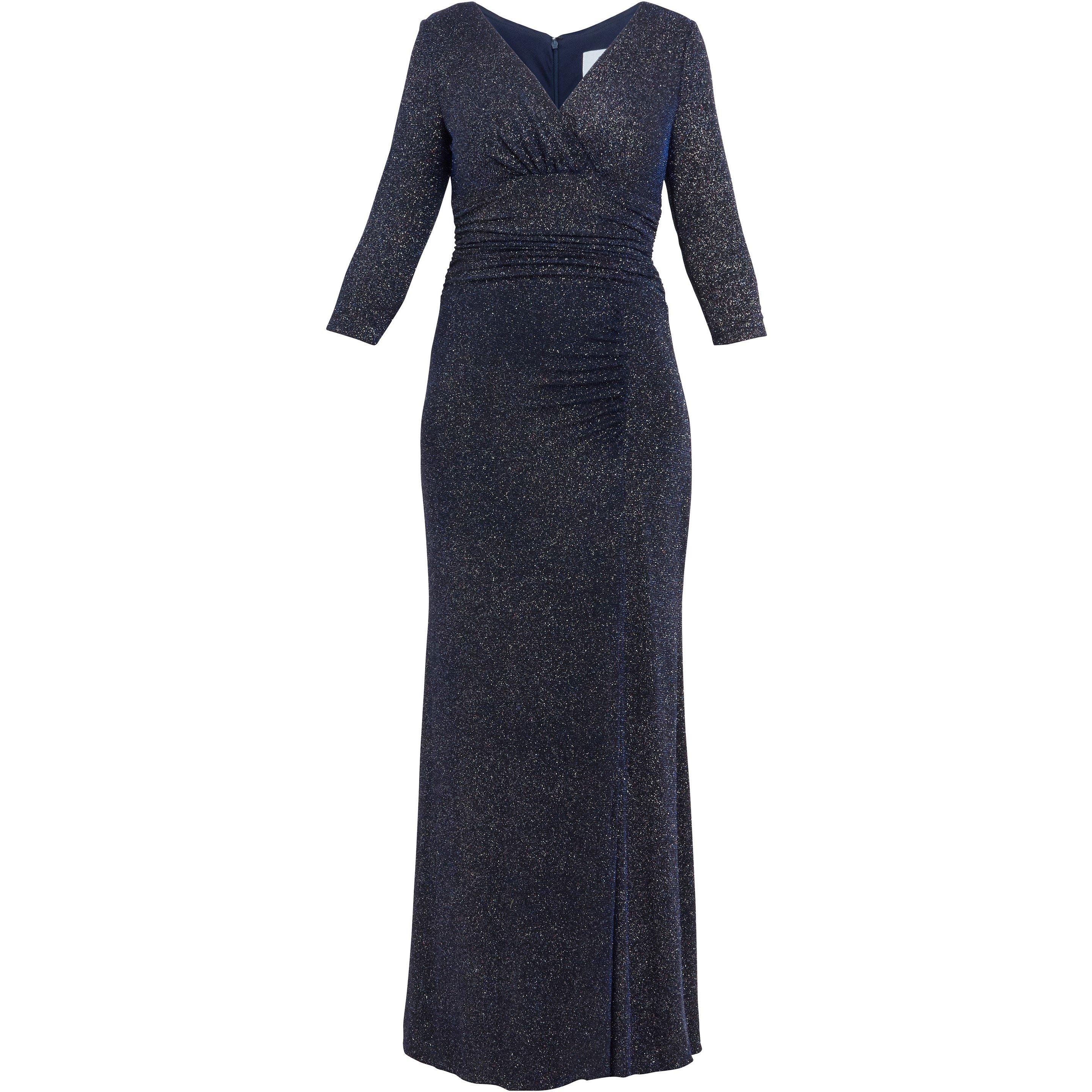 Navy - Gina Bacconi - Eugenie Metallic Maxi Dress - 4