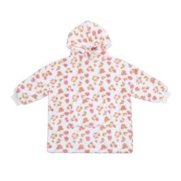 Miso Kids Girls Leopard Borg Snuggle Hoodie